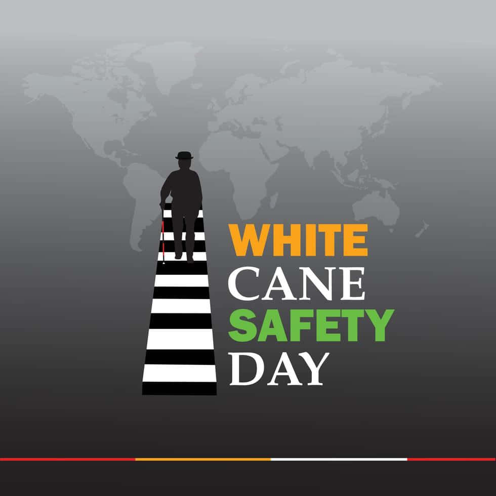 White Cane Safety Day, silhouette, white cane, SD Desktop Wallpaper