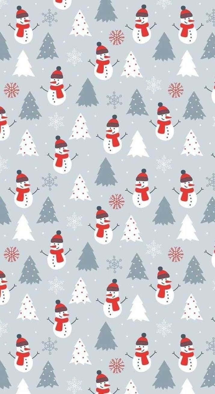 White Christmas iPhone, snowmen, pine trees, HD Phone Wallpaper