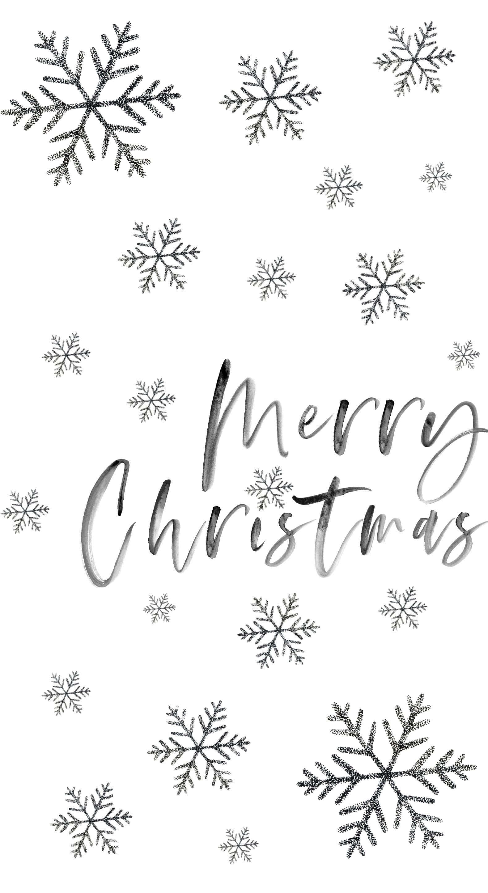 White Christmas, iPhone, black and white, 2K Phone Wallpaper