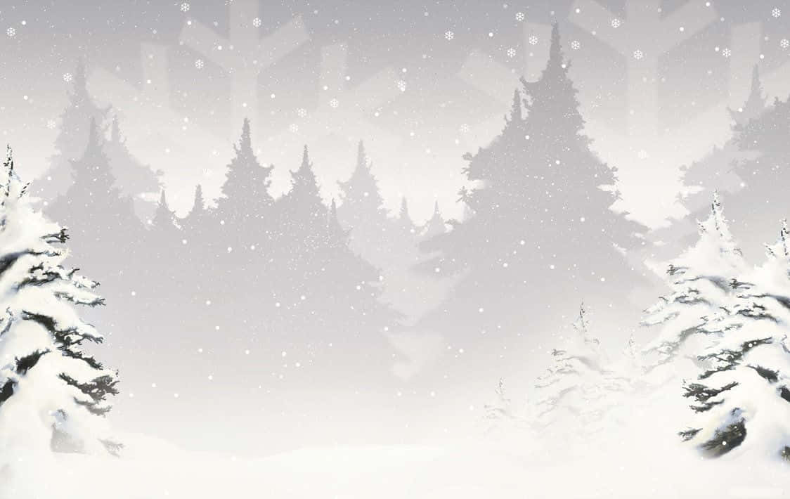 White Christmas Tree, snow, evergreen trees, SD Desktop Wallpaper