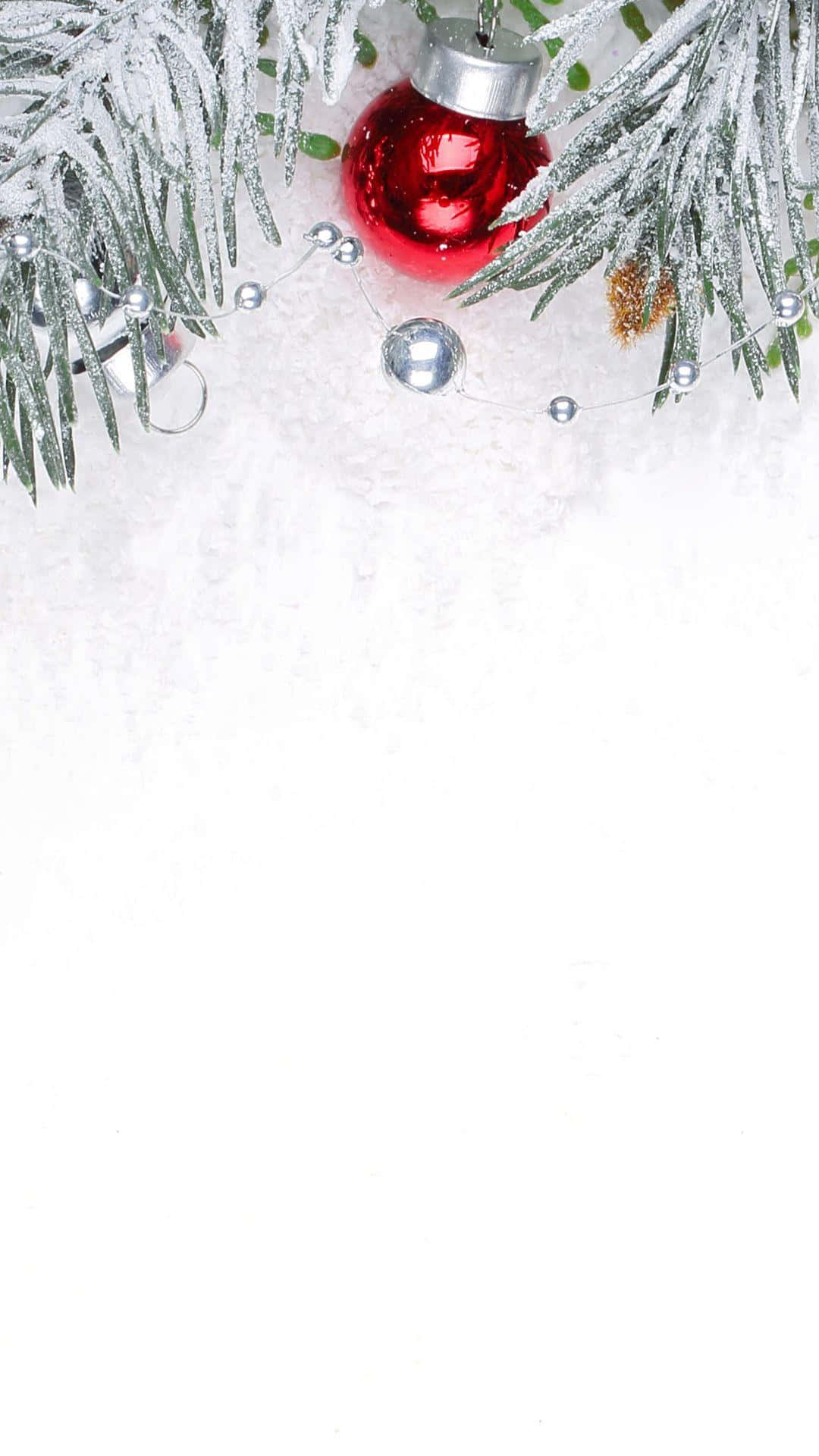 White Christmas, iPhone, frosty pine branches, Full HD Phone Wallpaper