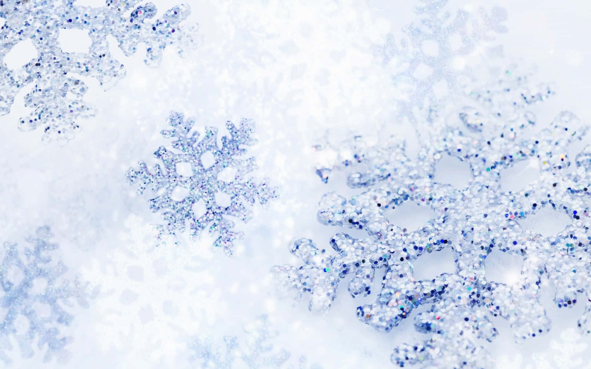 white christmas, snowflakes, blue specks, Full HD Desktop Wallpaper