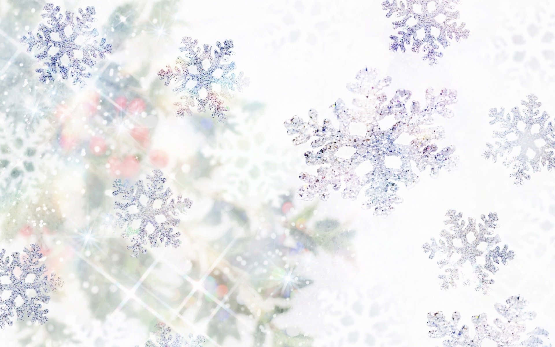 White Christmas, silver snowflakes, soft white background, Full HD Desktop Wallpaper