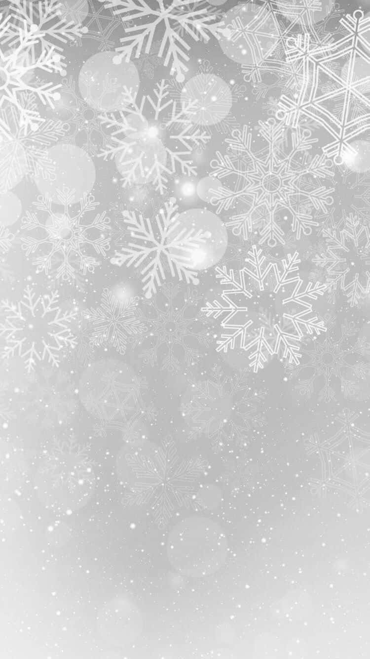 White Christmas, iPhone, silver snowflakes, HD Phone Wallpaper