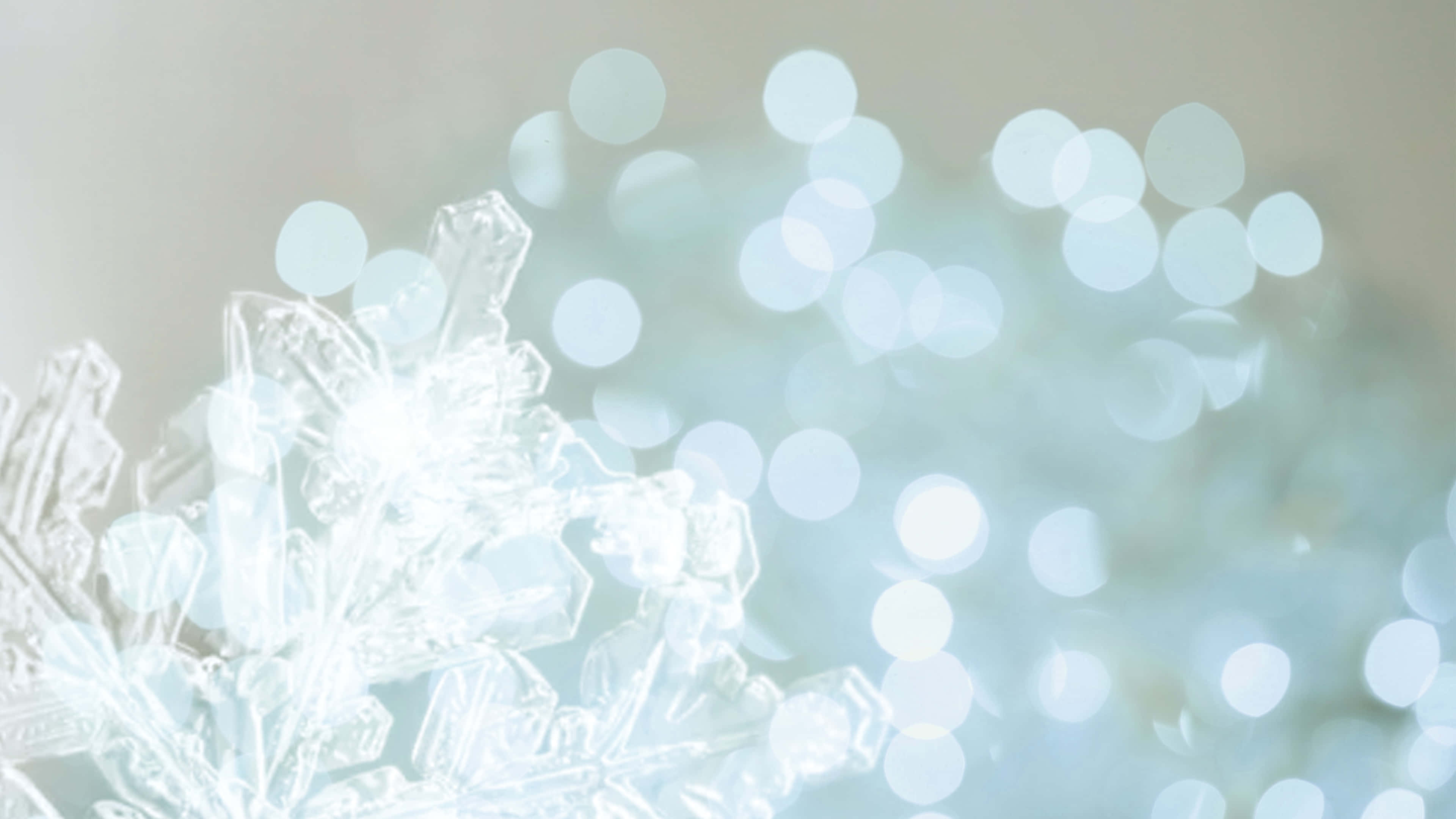 Christmas, snowflake, glowing blue lights, 4K Desktop Wallpaper