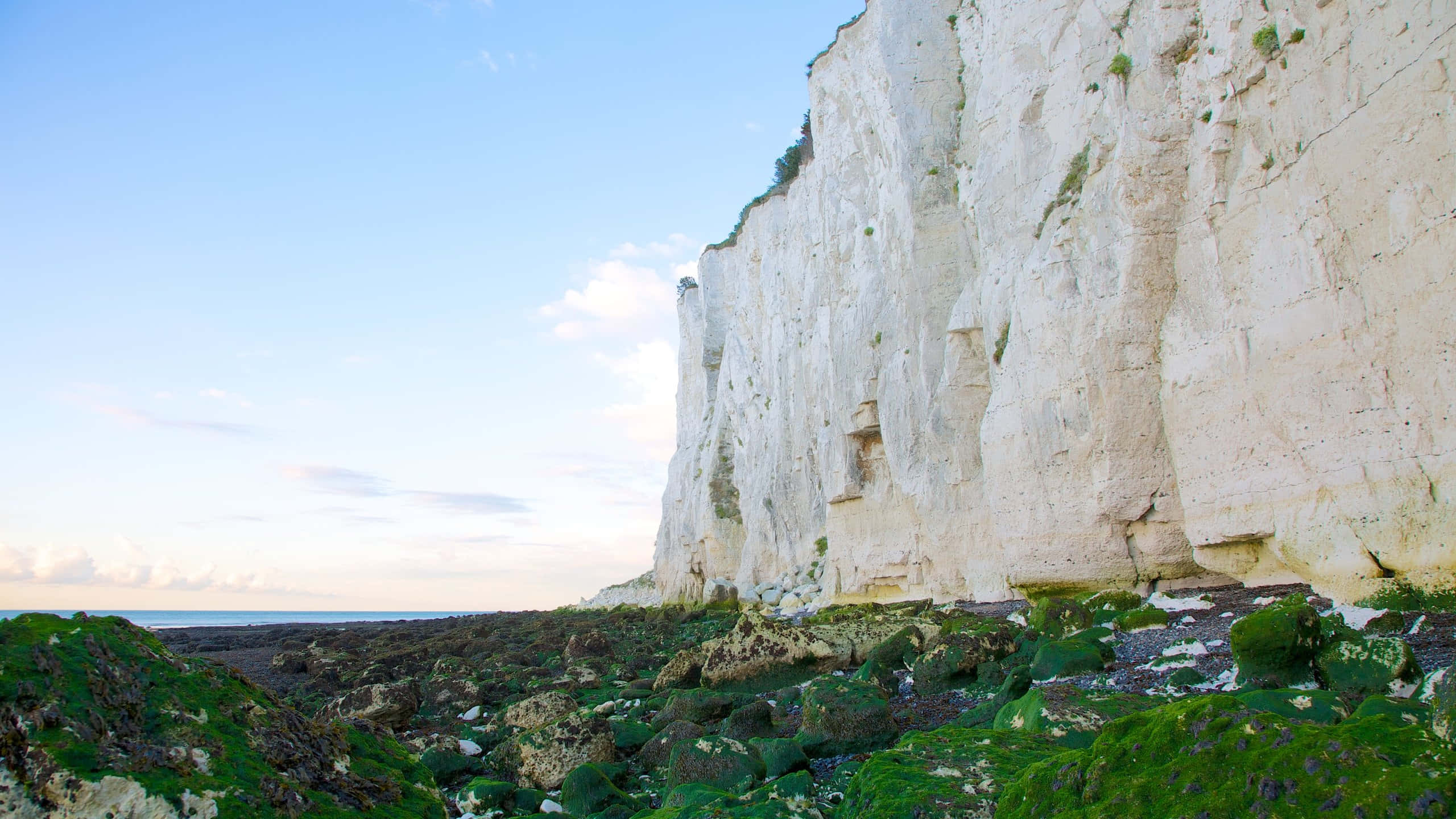 White Cliffs Of Dover, chalk cliffs, green coastline, 2K Desktop Wallpaper