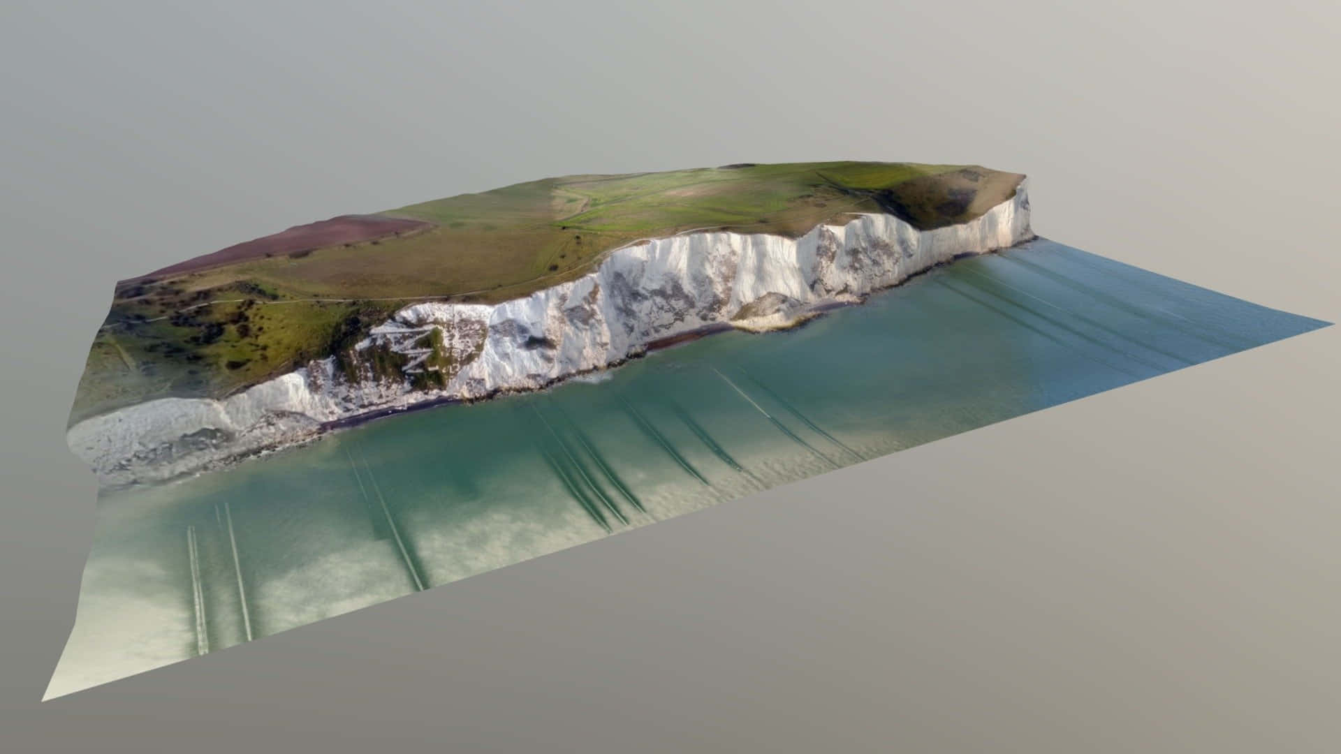 White Cliffs Of Dover, 3D art, white chalk face, Full HD Desktop Wallpaper