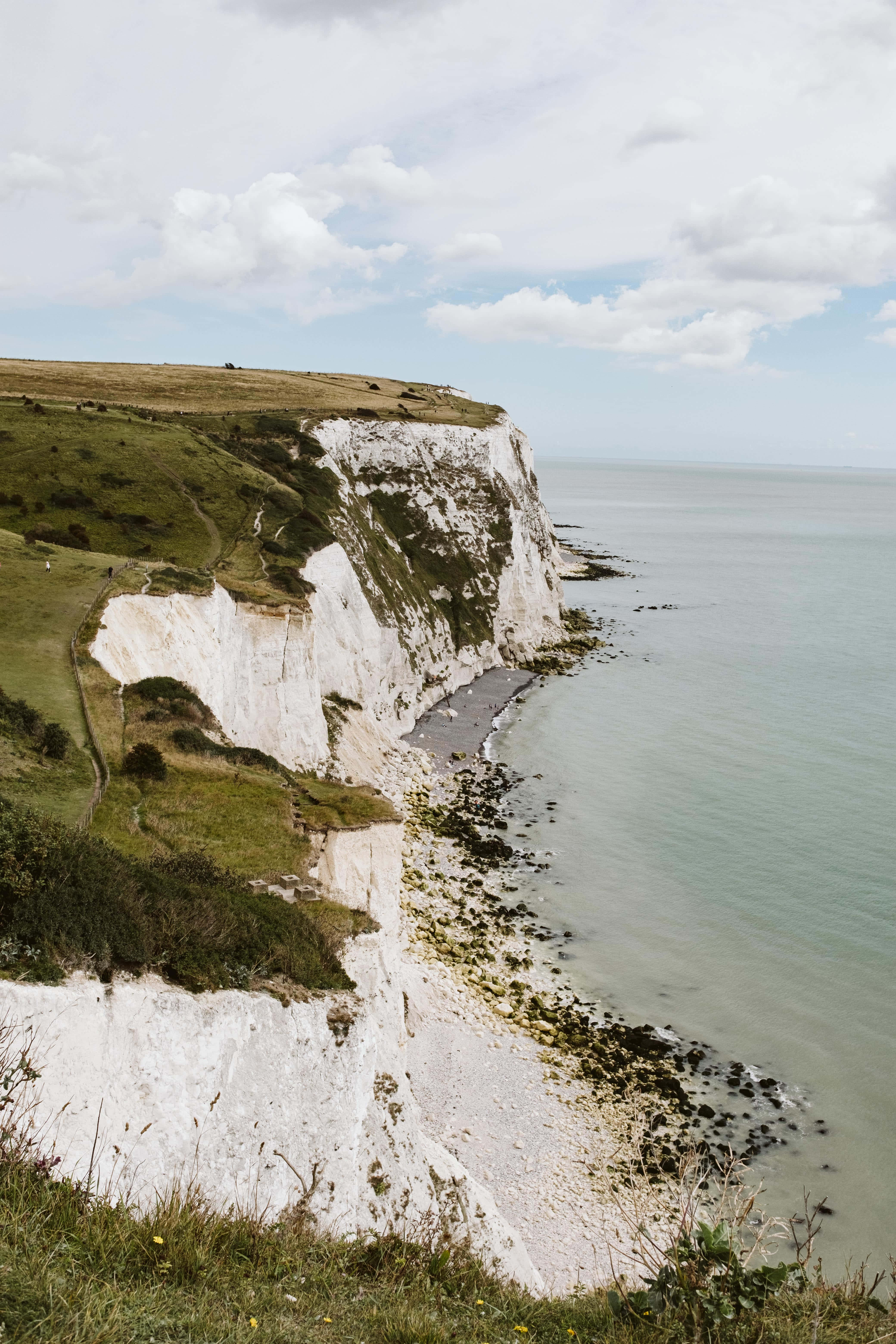 White Cliffs Of Dover, chalk cliffs, calm sea, 5K Phone Wallpaper