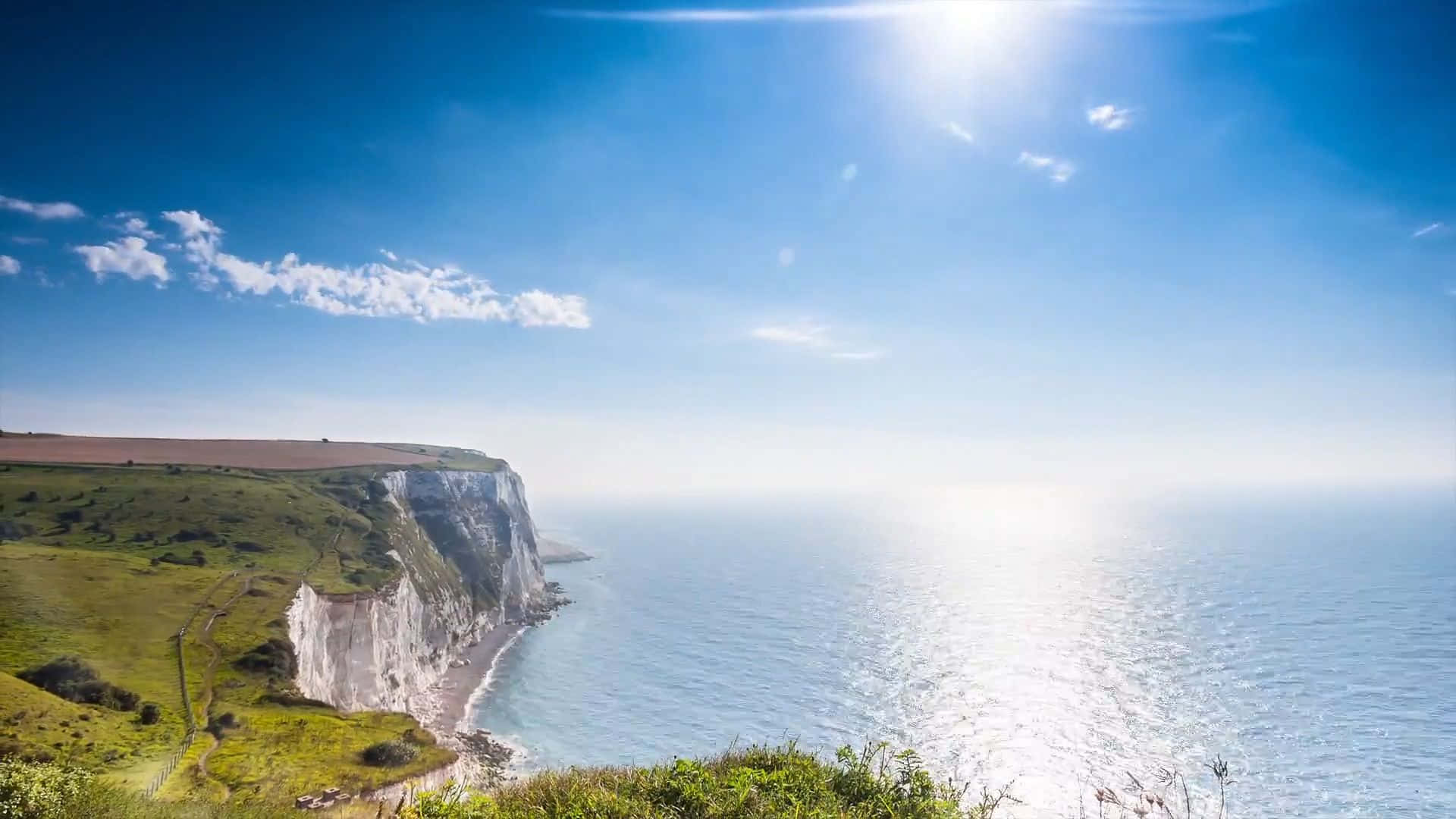 White Cliffs Of Dover, ocean, white chalk cliffs, Full HD Desktop Wallpaper