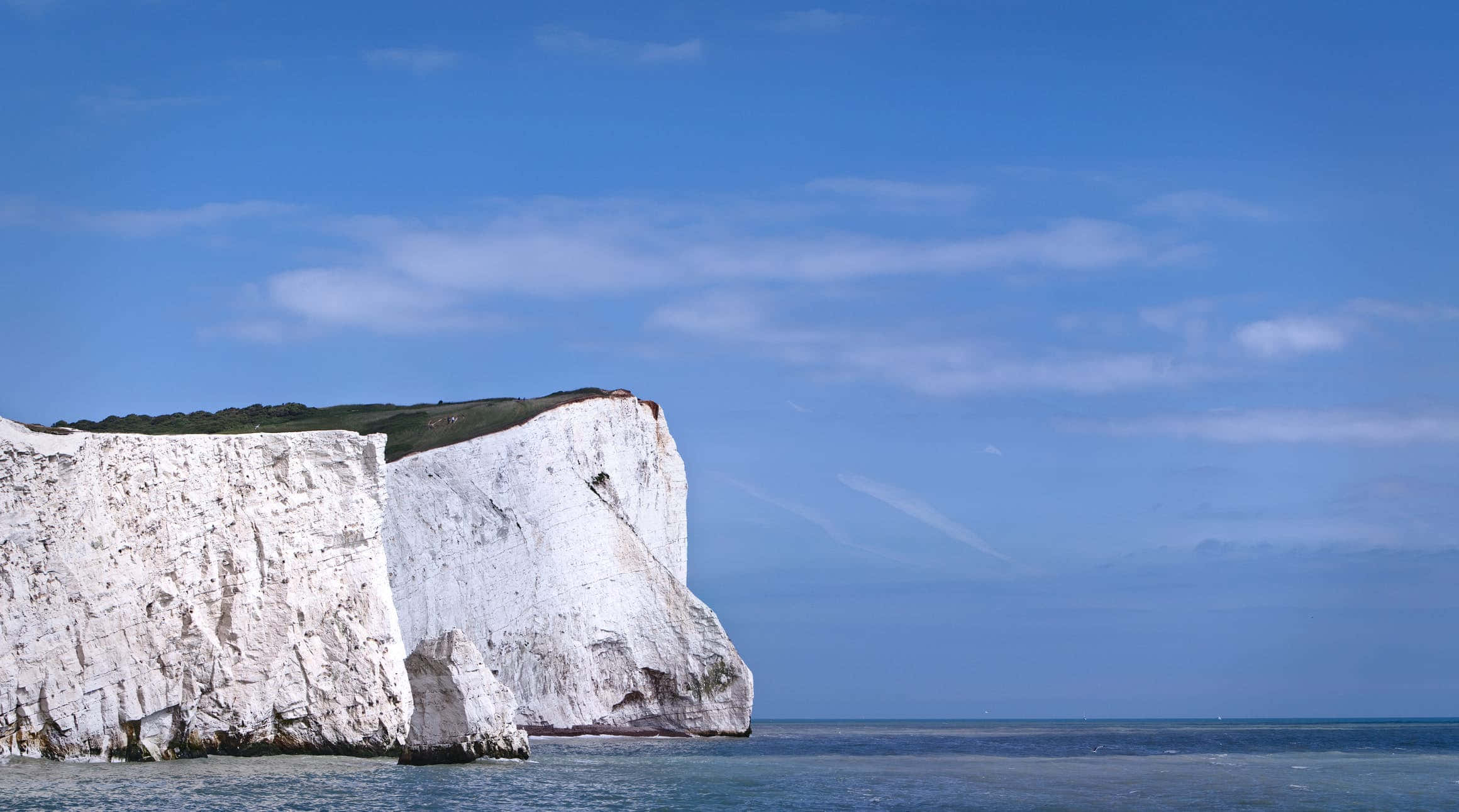 White Cliffs Of Dover, chalk cliffs, calm blue sea, Full HD Desktop Wallpaper