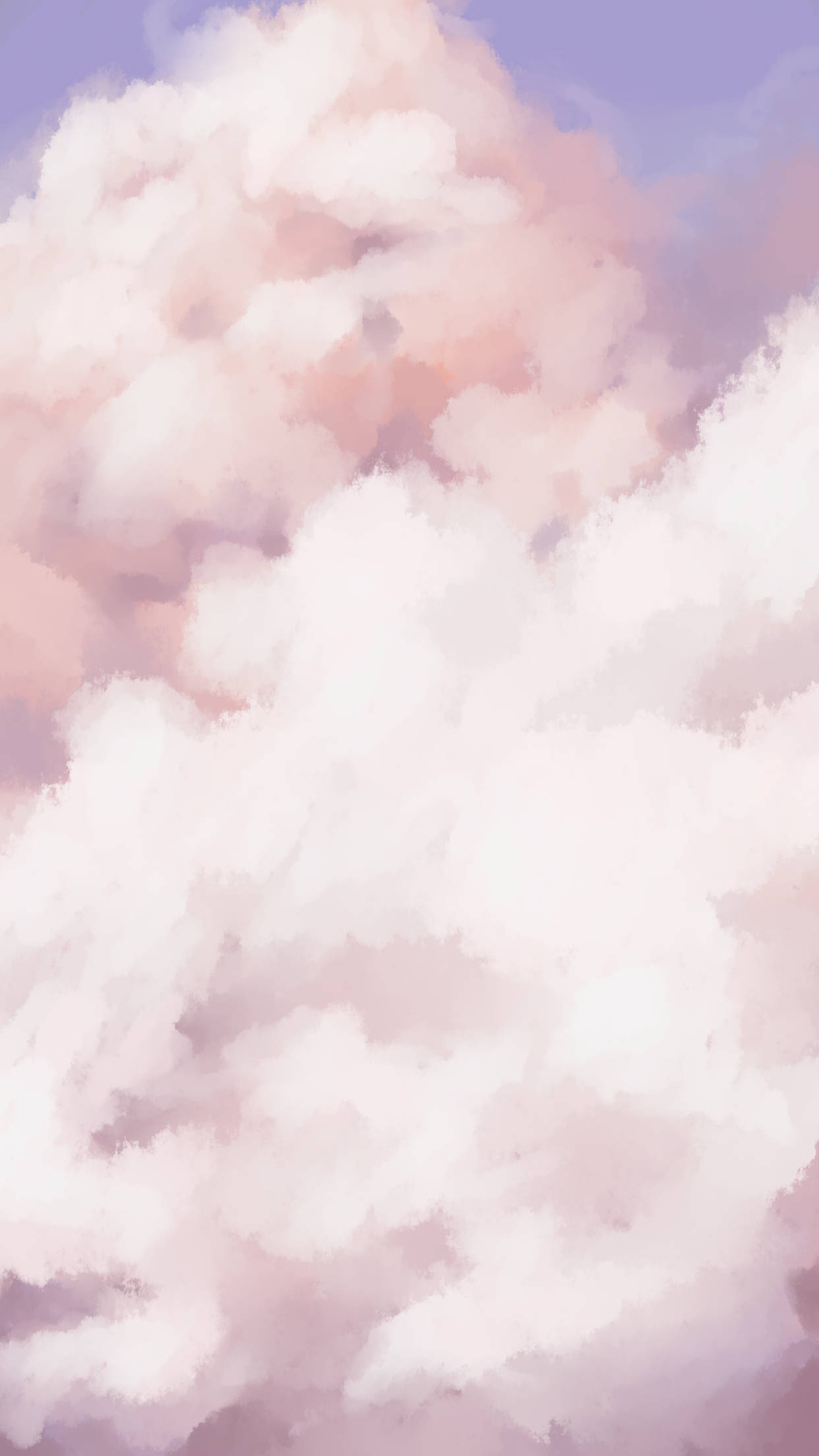 Pink Clouds Phone Painting, pastel clouds, pink lavender, Full HD Phone Wallpaper