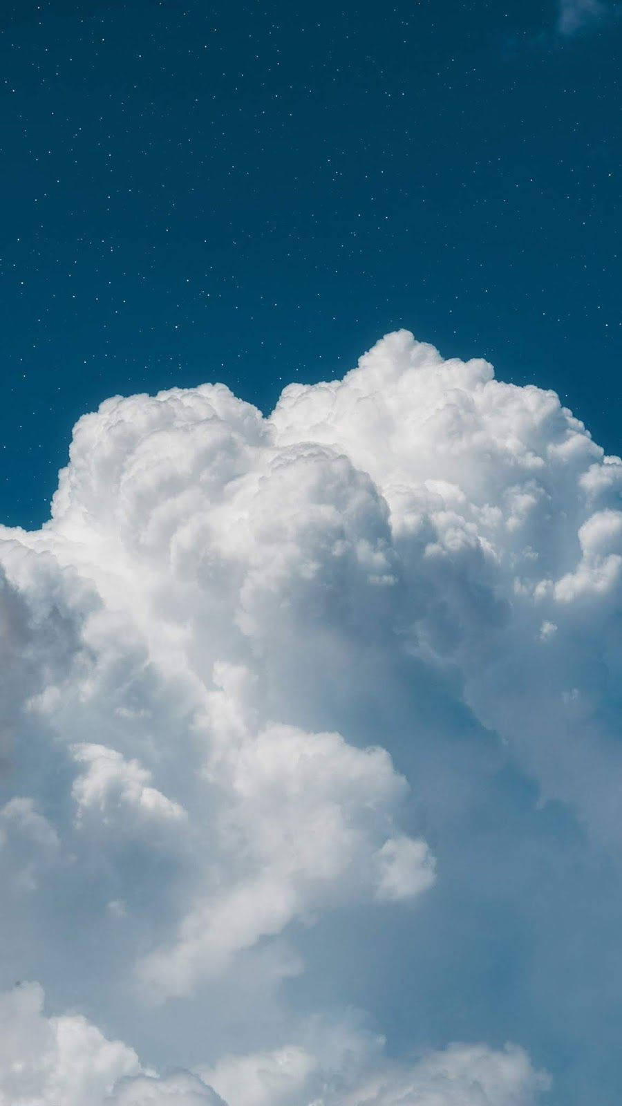 Aesthetic Cloud, Starry Sky, massive fluffy white cloud, HD Phone Wallpaper