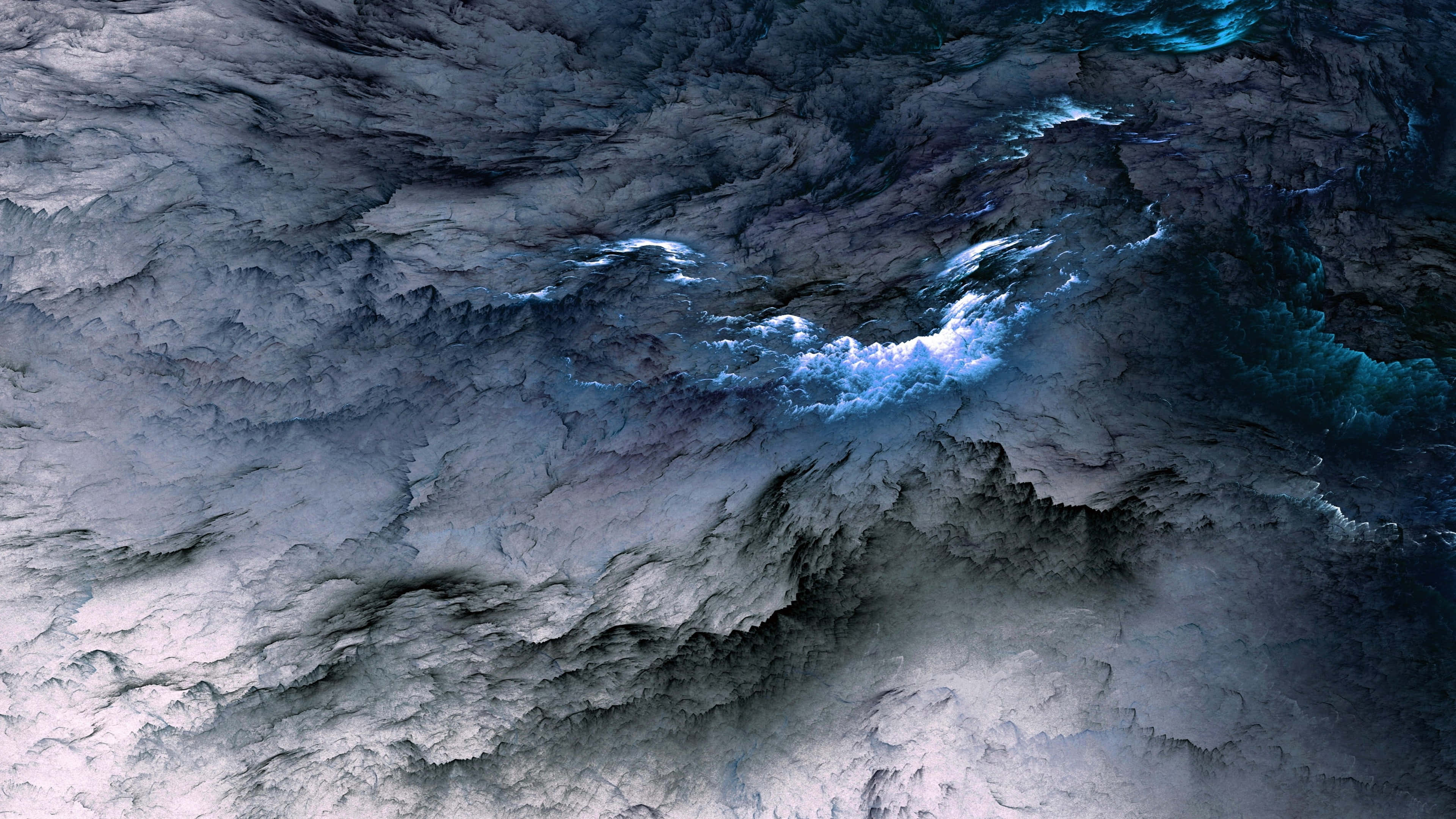 White Clouds, electric blue lightning, swirling storm clouds, 4K Desktop Wallpaper