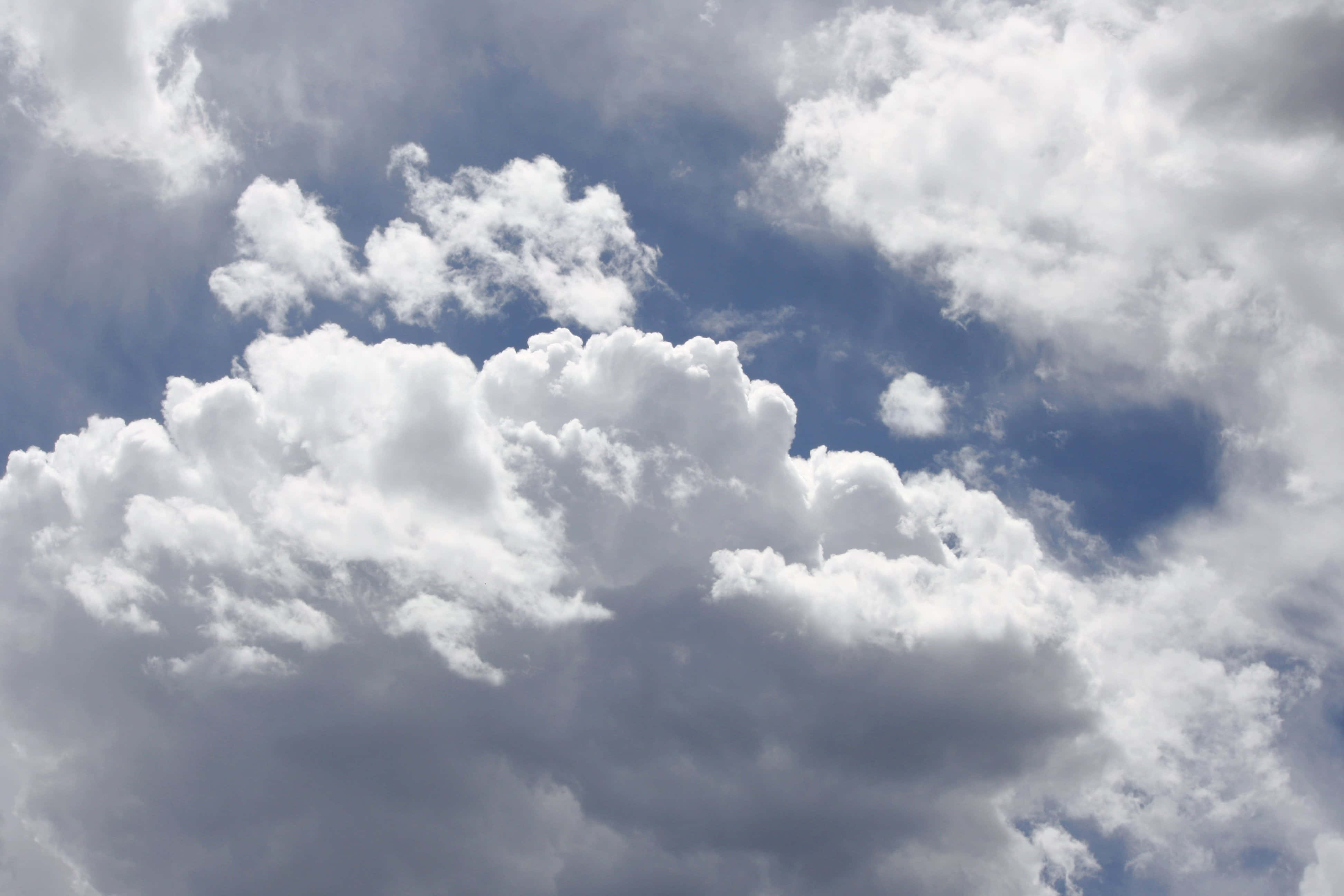 white clouds, fluffy white clouds, vast sky, 4K Desktop Wallpaper
