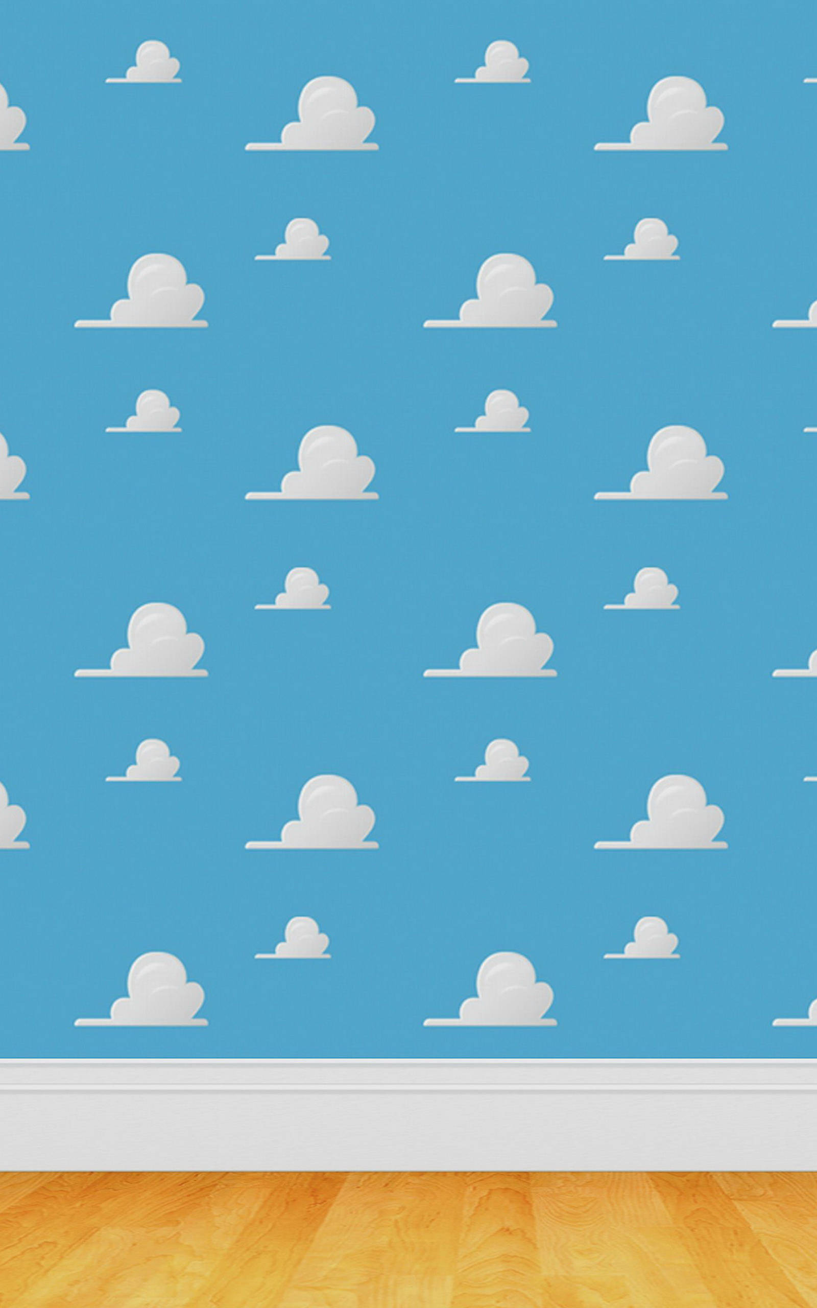 Clouds Phone, 1600 x 2560, blue wall, 2K Phone Wallpaper