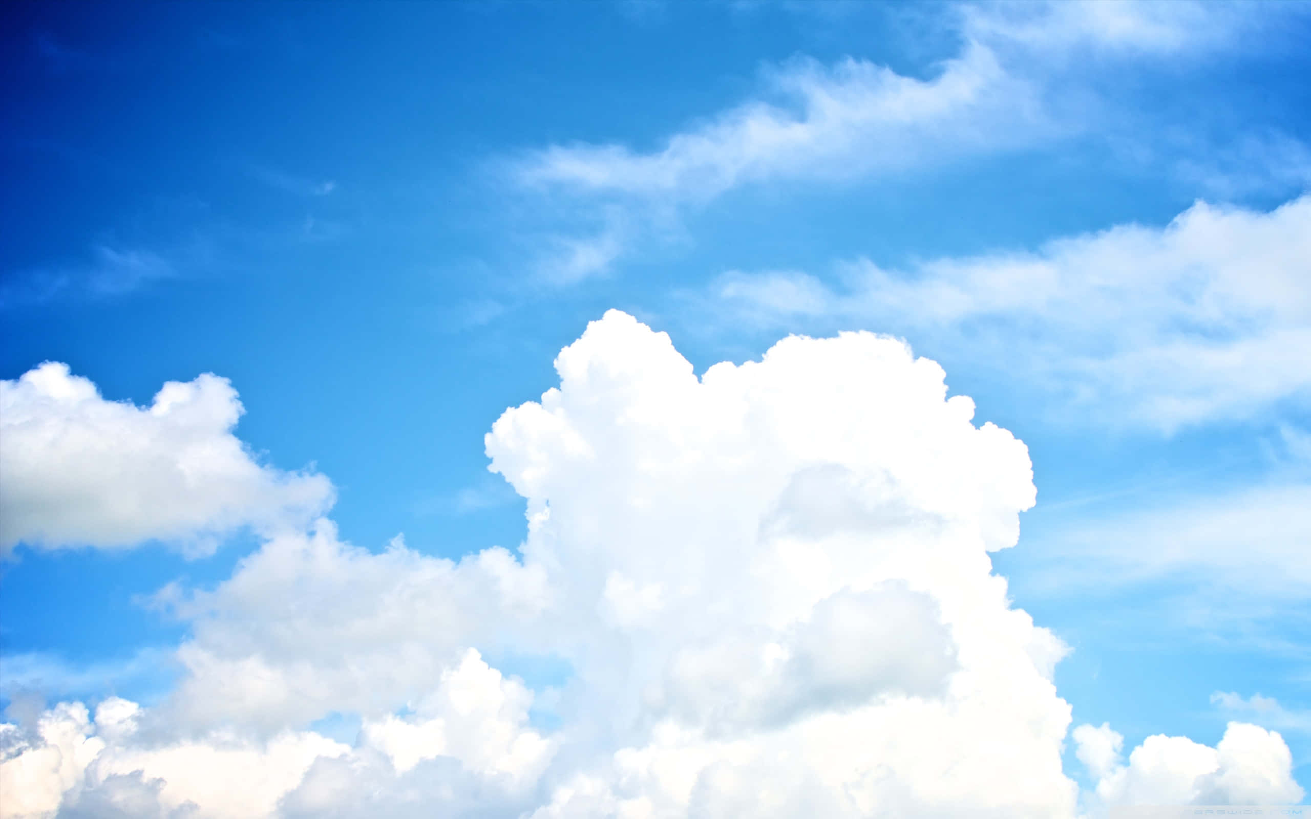 White Clouds, blue sky, fluffy white clouds, 2K Desktop Wallpaper