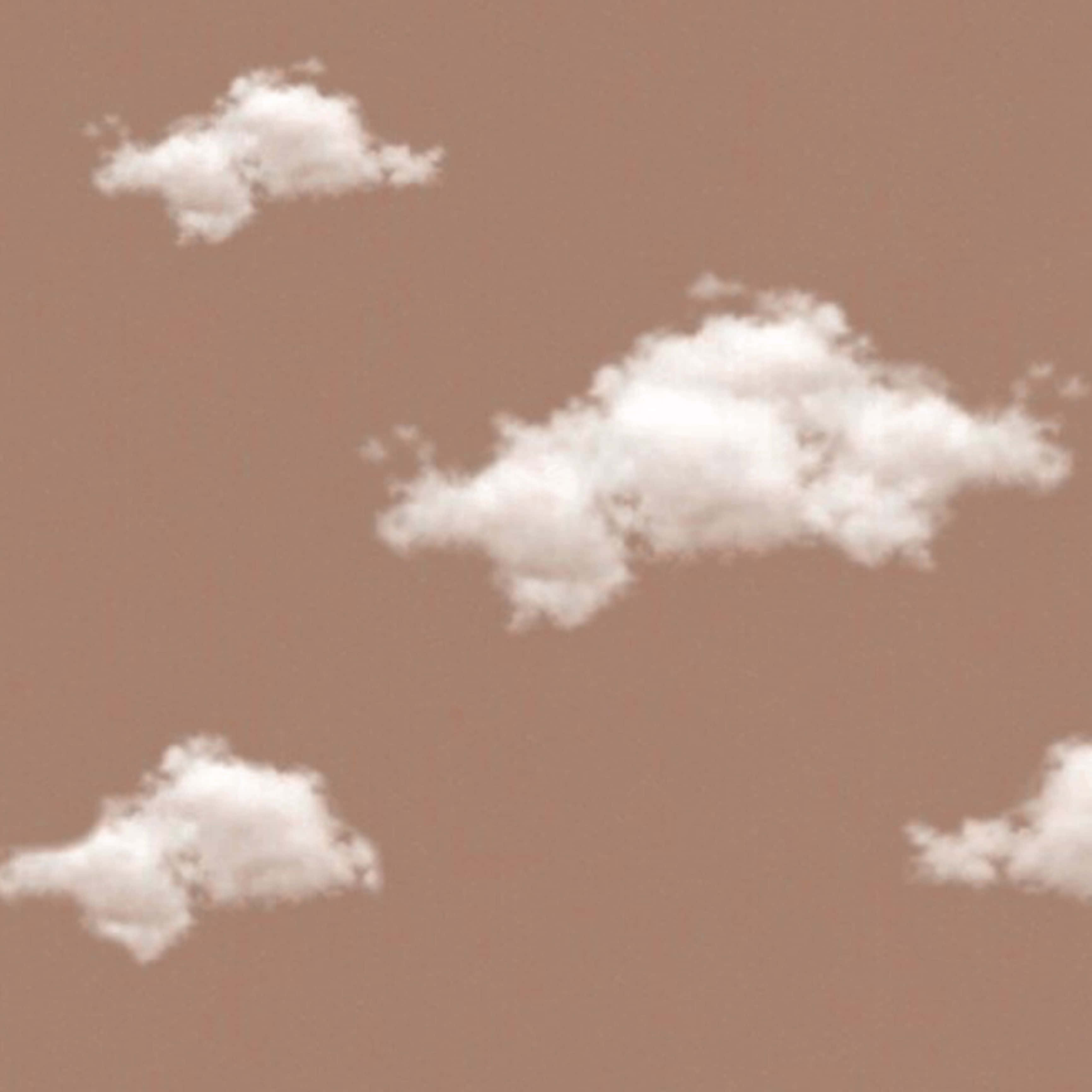 White Clouds, 3464 x 3464, muted terracotta sky, 2K Desktop Wallpaper