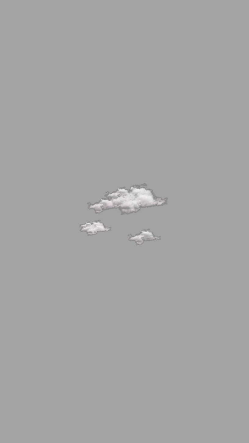 minimalist clouds, gray background, soft white clouds, HD Phone Wallpaper