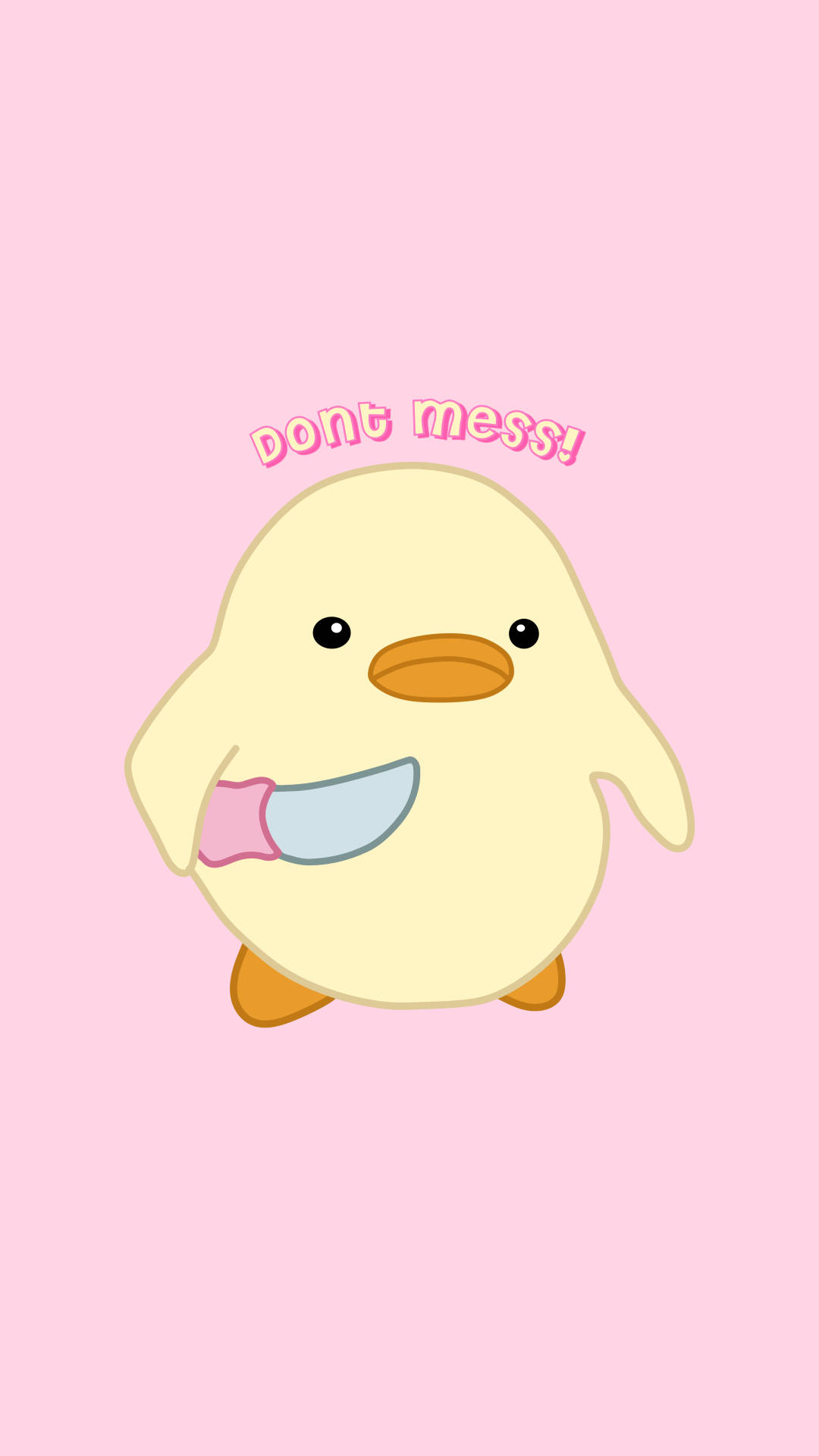 Aesthetic Duck PFP, yellow cartoon duck, orange beak, Full HD Phone Wallpaper