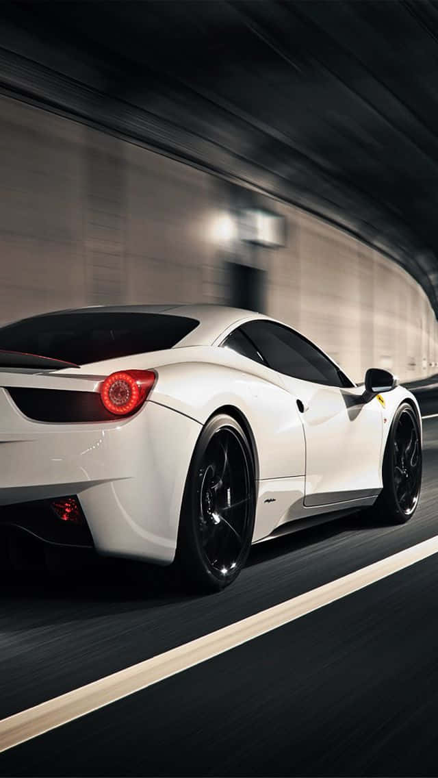 White Ferrari iPhone, Ferrari sports car, white, SD Phone Wallpaper