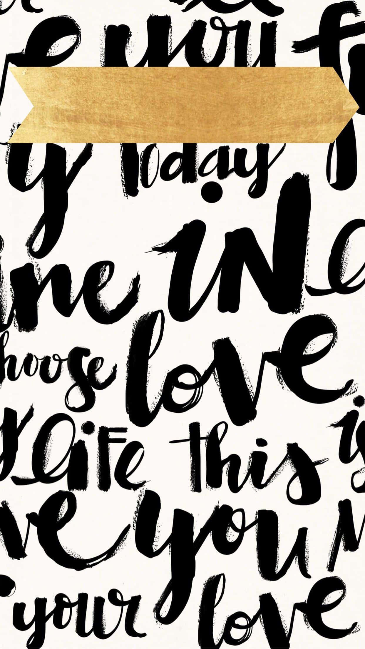 White Gold, black brushstroke typography, white background, Full HD Phone Wallpaper