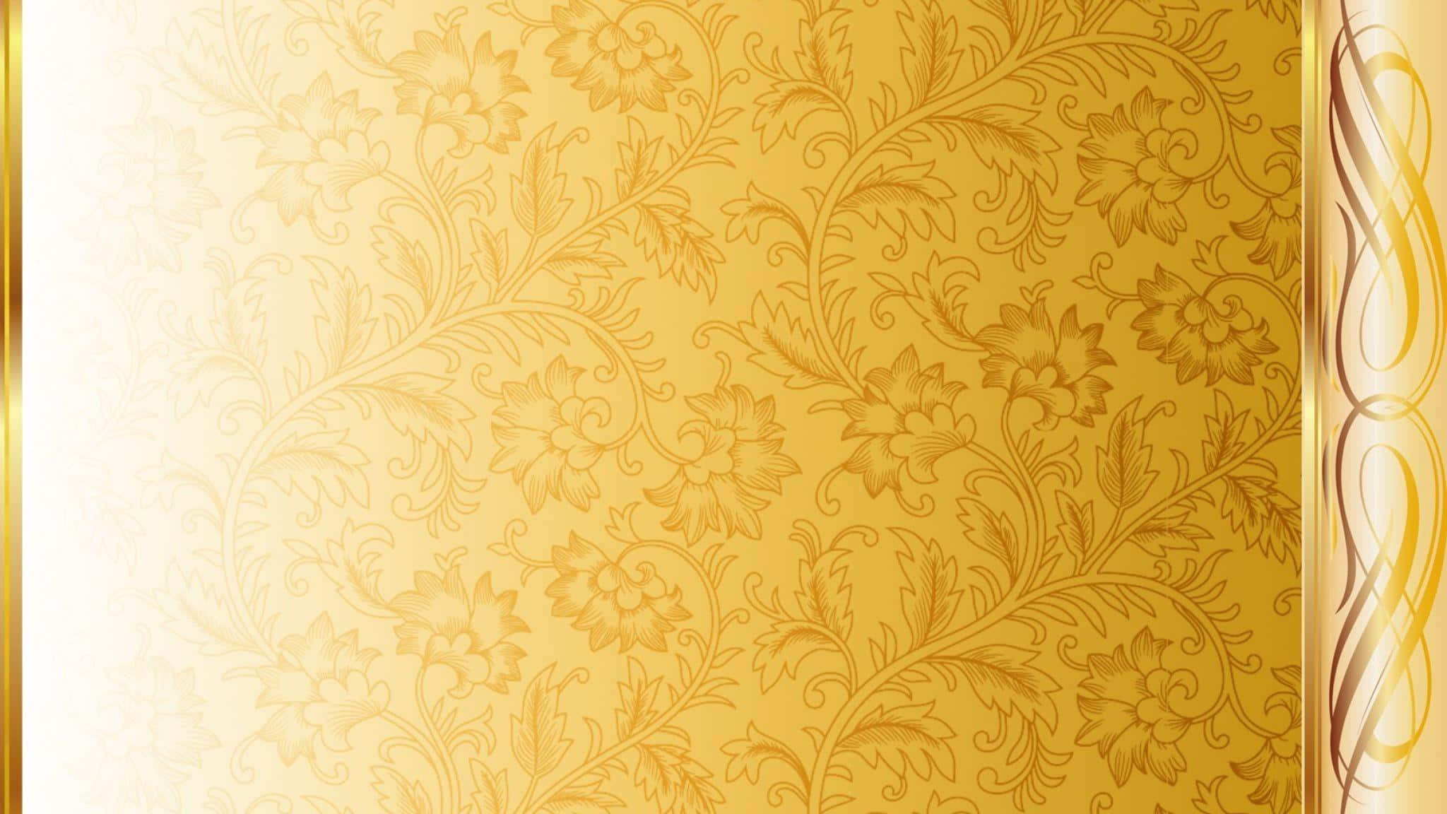 White Gold, golden floral, intricate vine patterns, Full HD Desktop Wallpaper