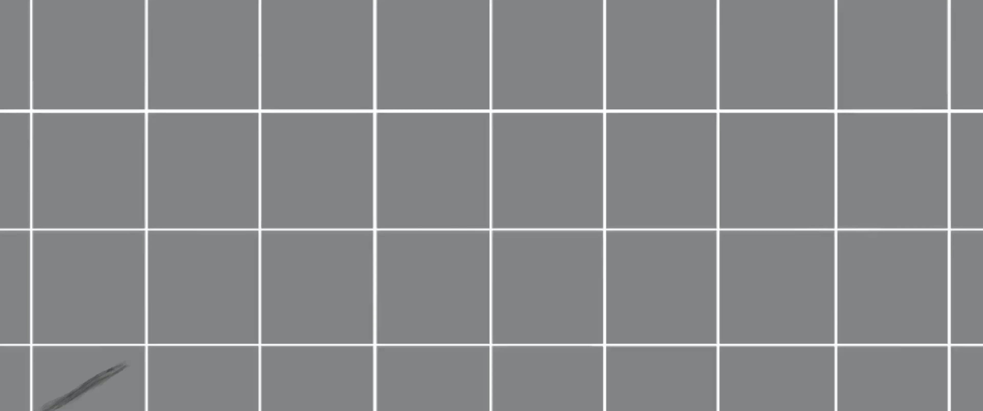gray tiled wall, white grout lines, dark brushstroke, 4K Desktop Wallpaper