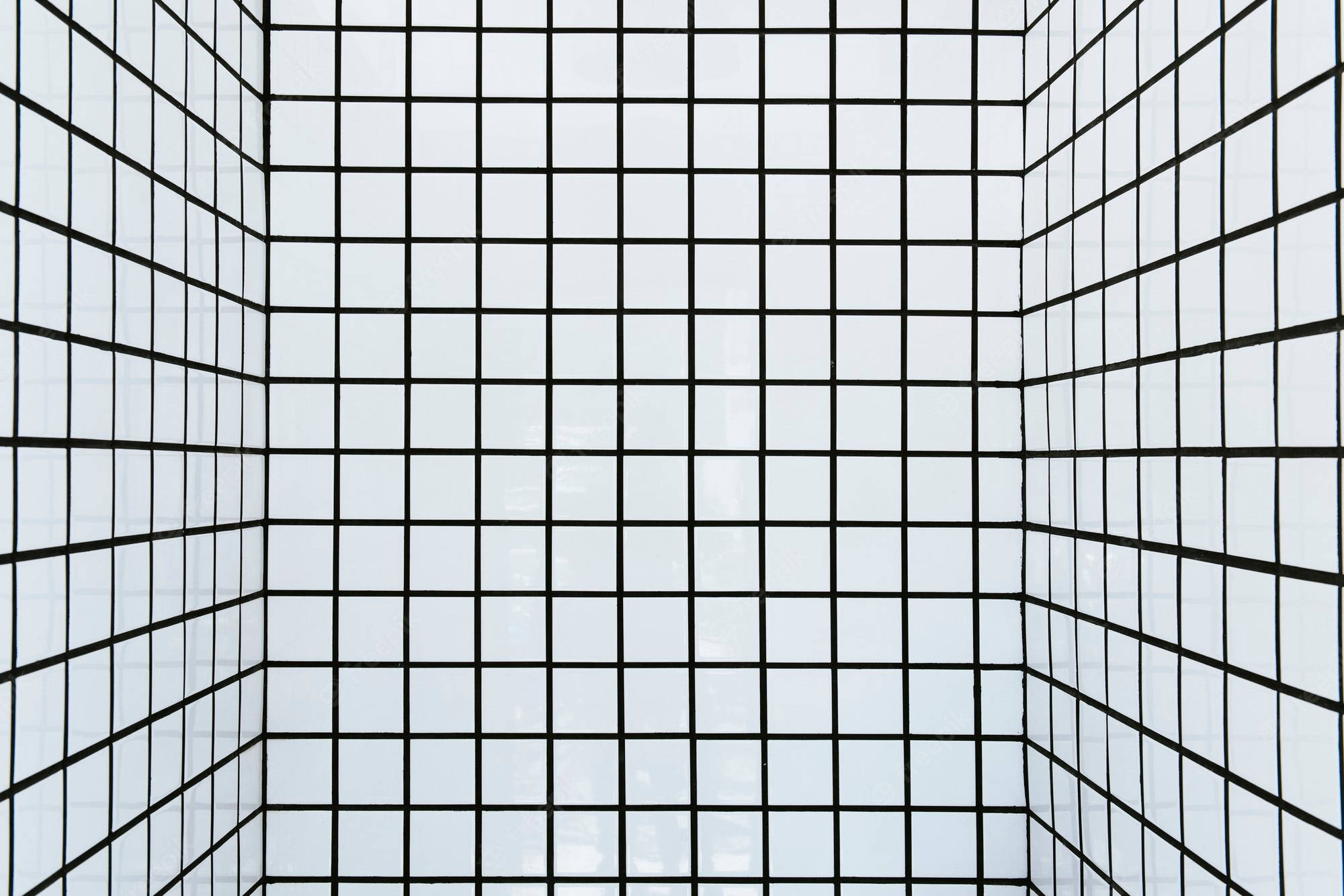 white grid aesthetic, 3D White Grid Aesthetic, black lines, Full HD Desktop Wallpaper