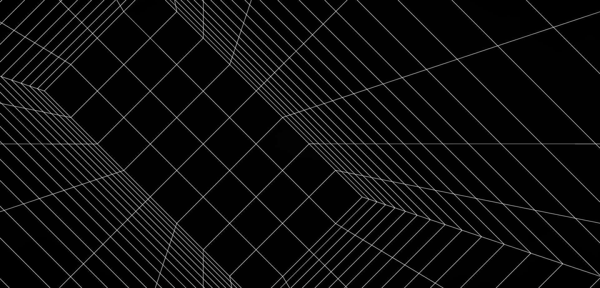 white grid, black background, white geometric lines, Full HD Desktop Wallpaper