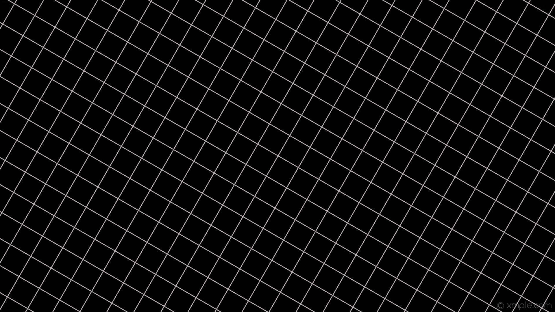 black and white aesthetic, white gridlines, diagonal grid, Full HD Desktop Wallpaper