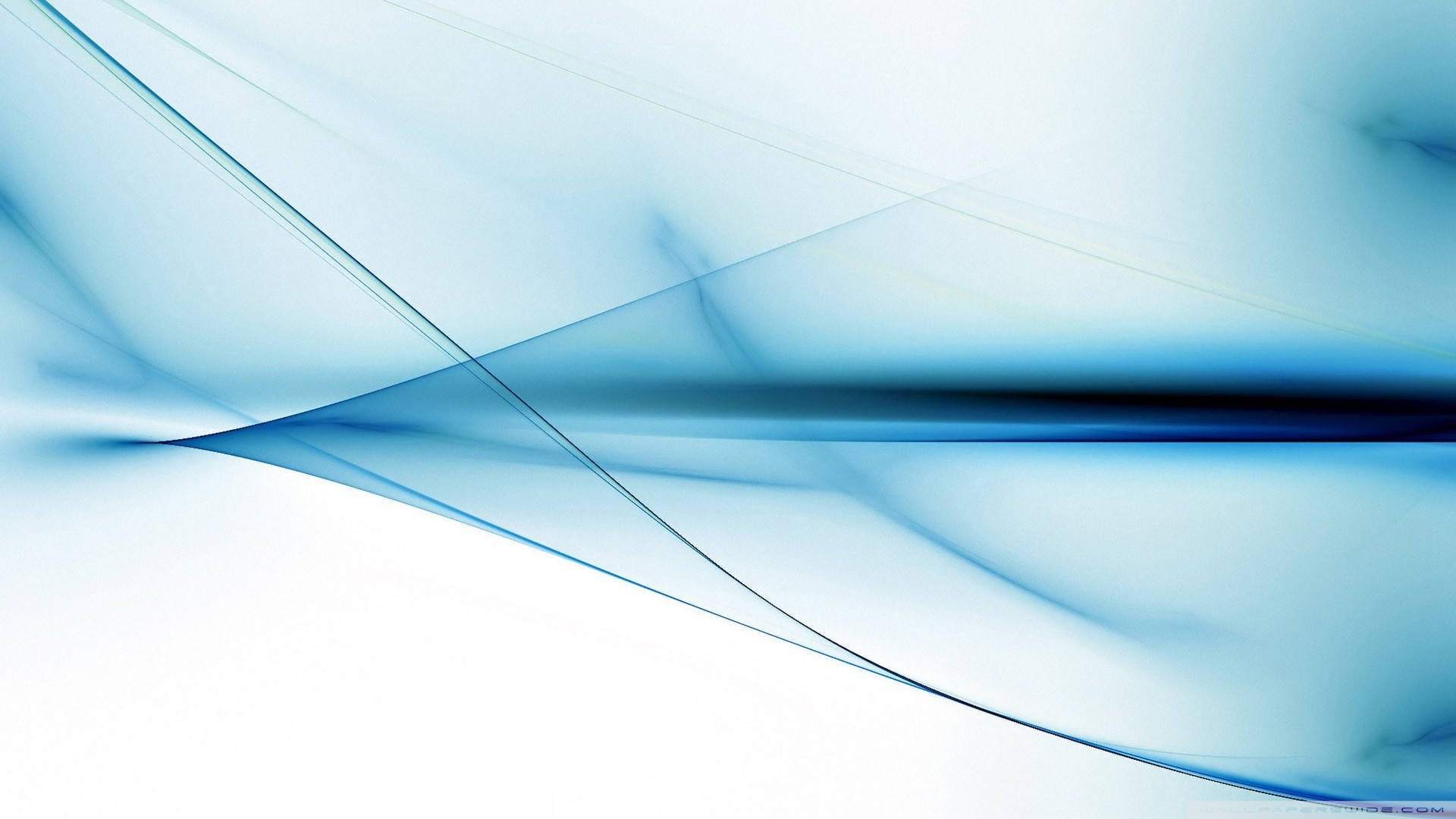 abstract blue and white hd, blue translucent ribbons, soft white background, Full HD Desktop Wallpaper