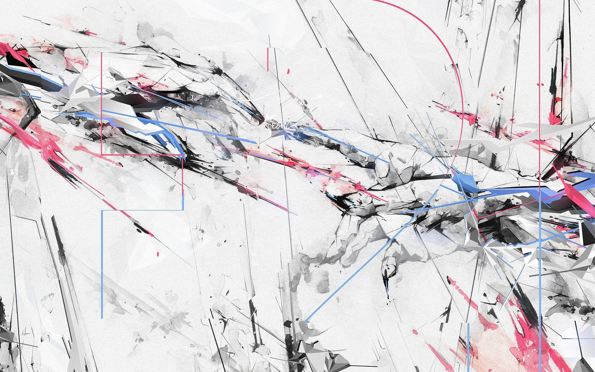 abstract painting, white canvas, black, Full HD Desktop Wallpaper