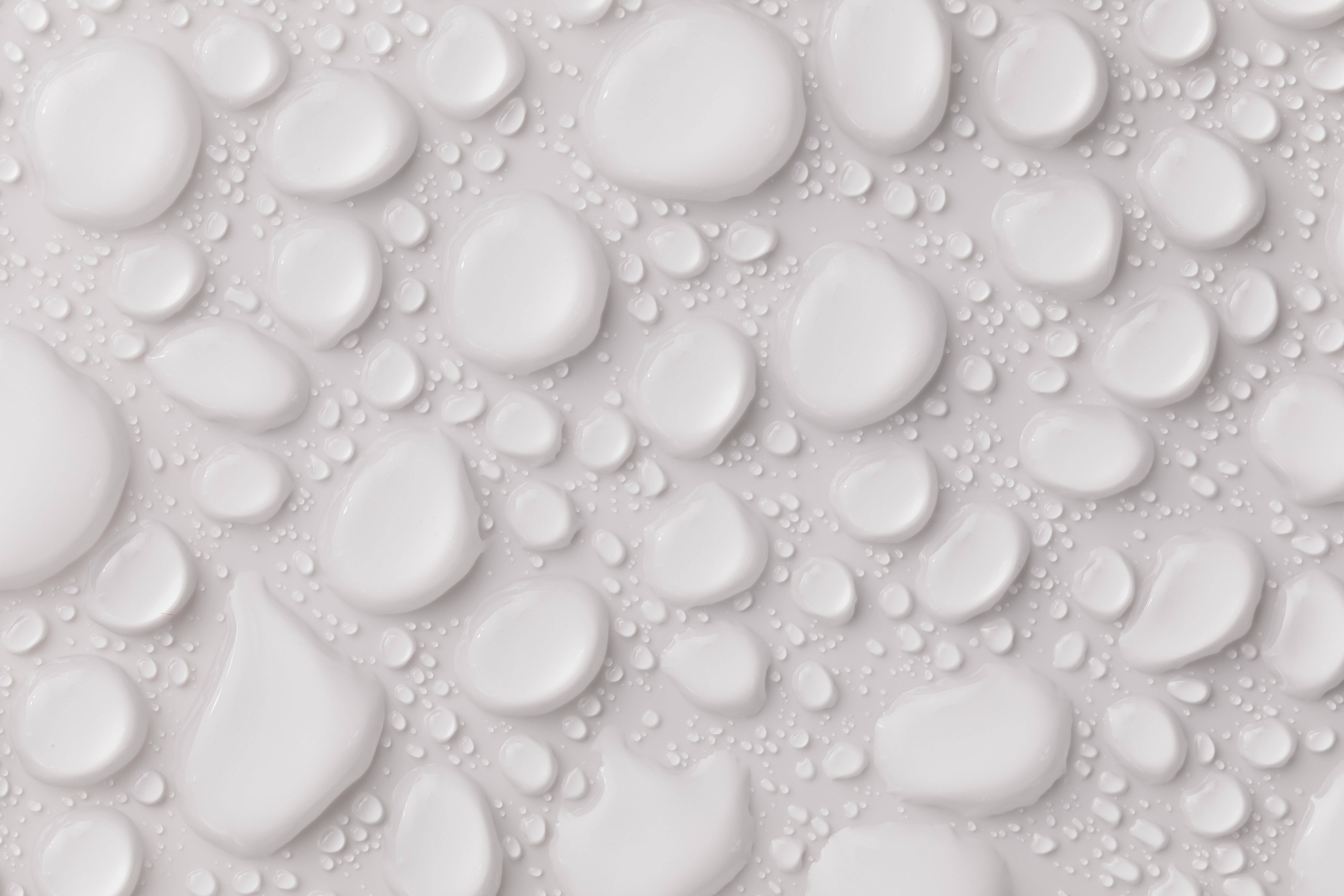 White HD, glossy white liquid droplets, smooth surface, 5K Desktop Wallpaper