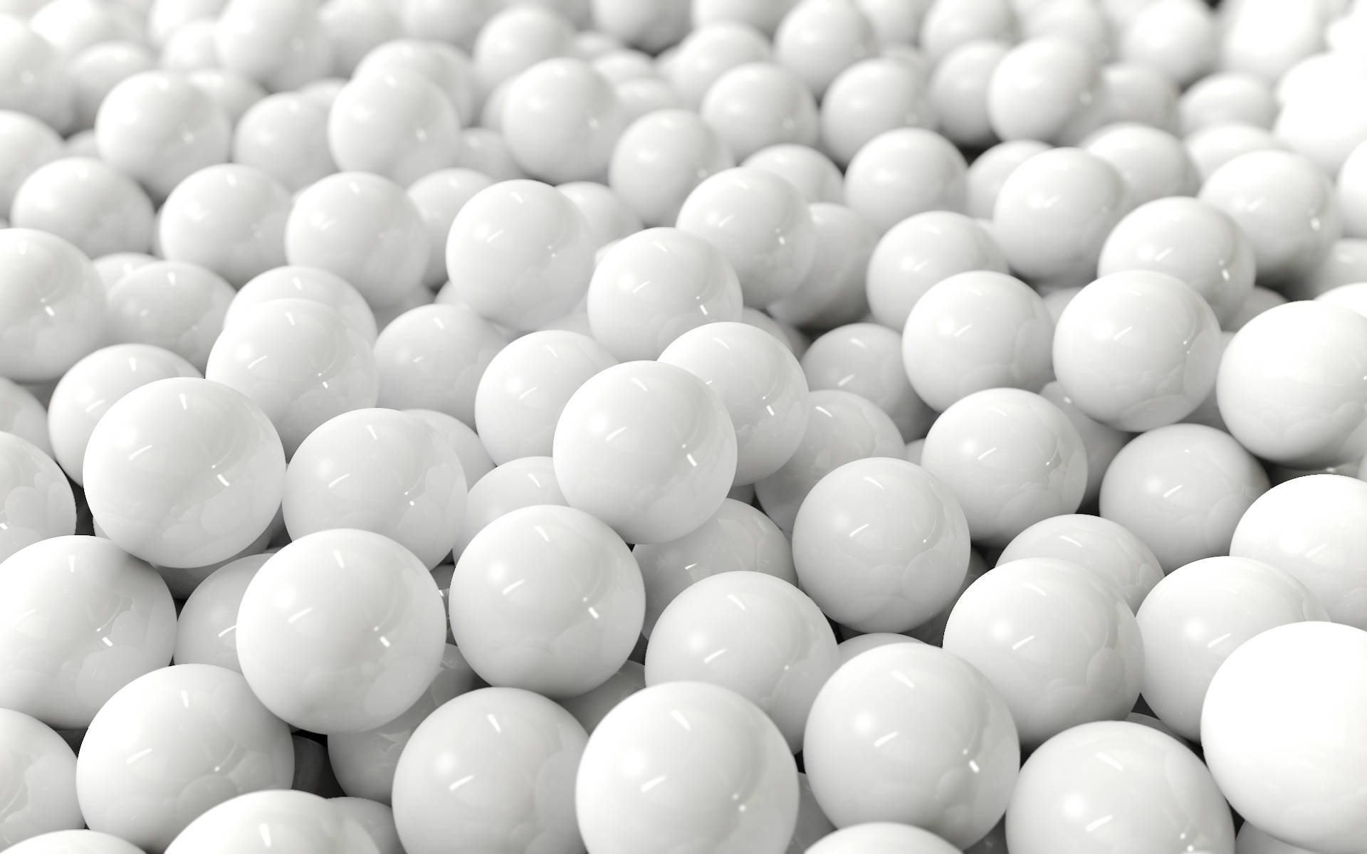 white HD, 3D beads, glossy white spheres, Full HD Desktop Wallpaper