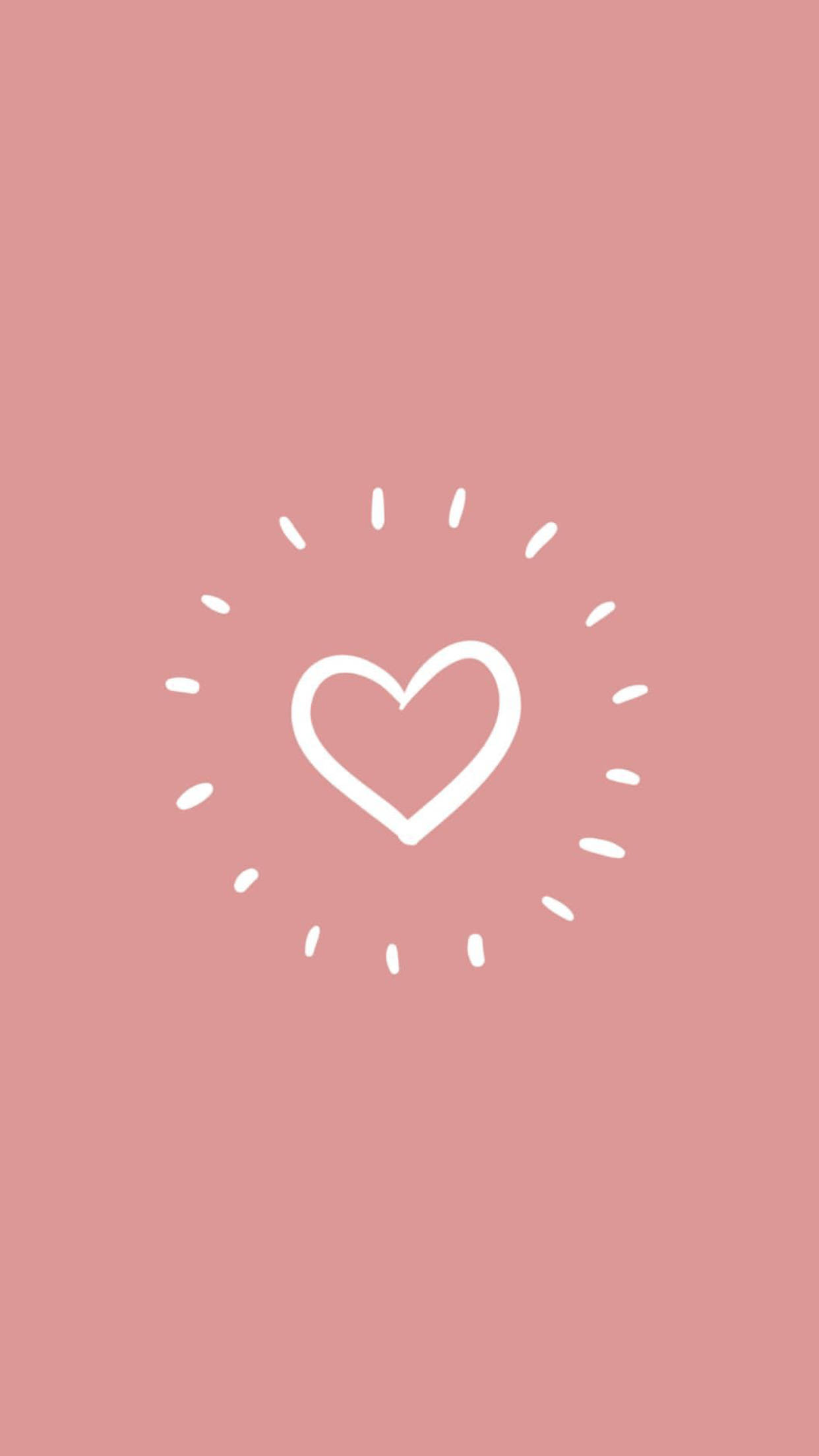 Tumblr Valentines Day, Pink Minimalist Heart, white heart, Full HD Phone Wallpaper
