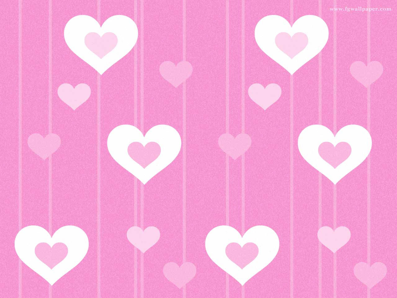 pink and white heart, pink background, white hearts, HD Desktop Wallpaper