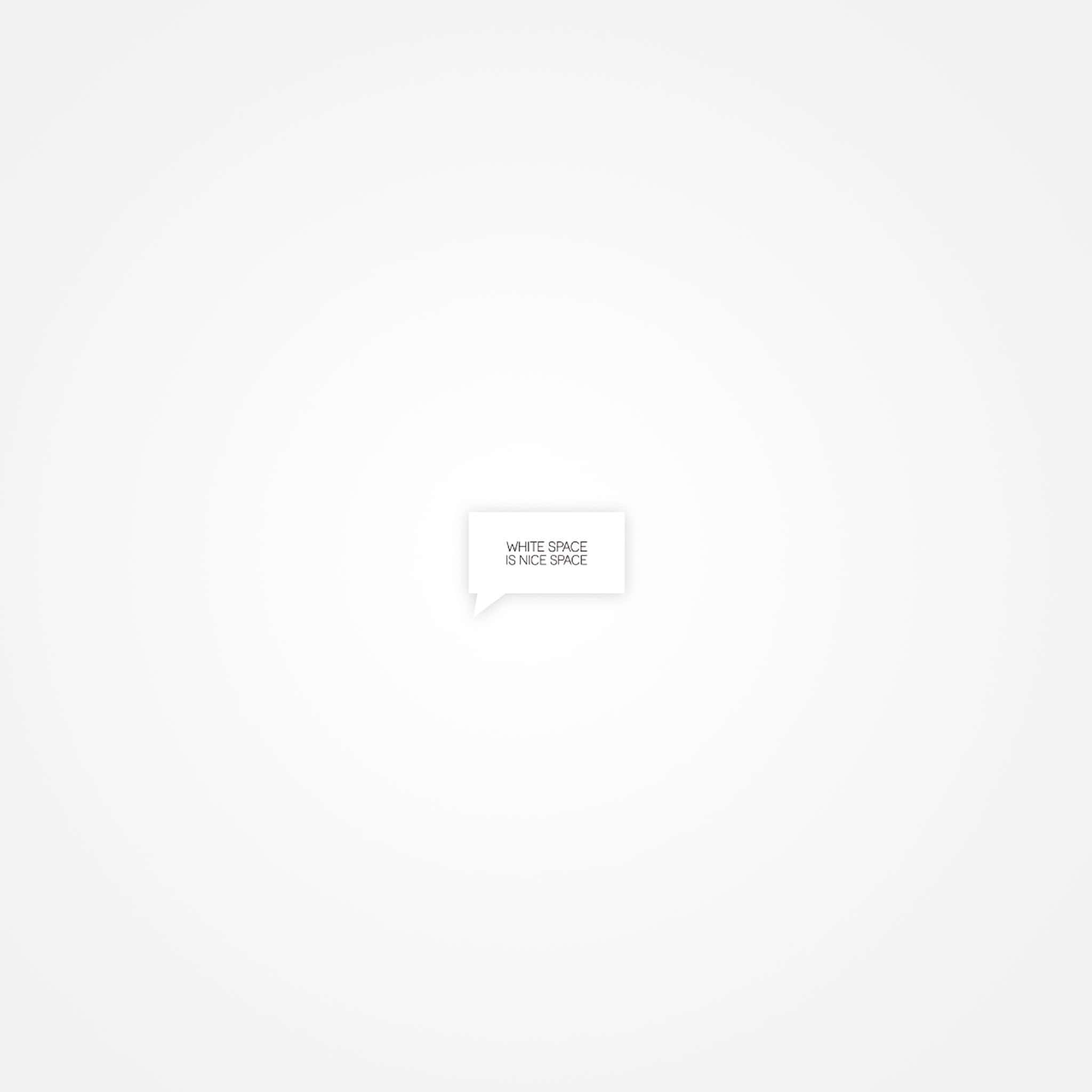 White iPad, minimalist white speech bubble, soft gradient white background, Full HD Desktop Wallpaper