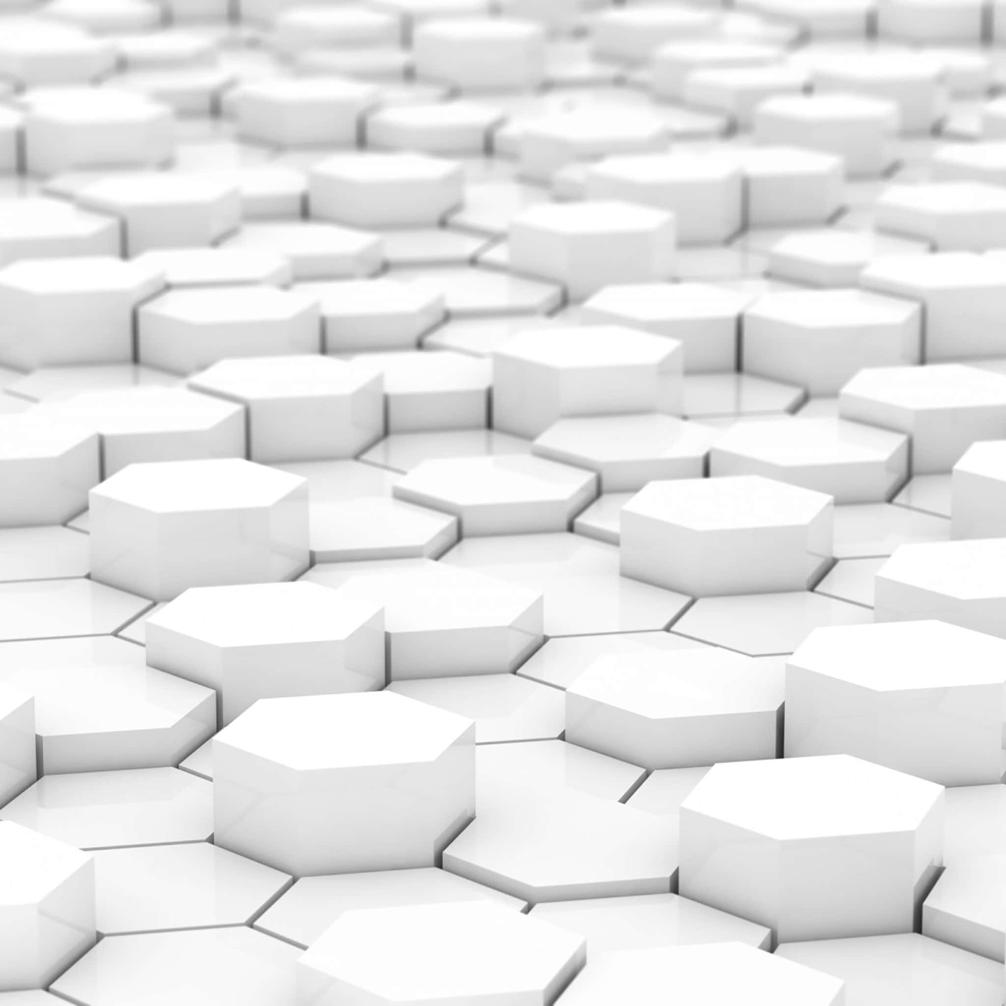 white iPad, glossy white, hexagonal blocks, Full HD Desktop Wallpaper