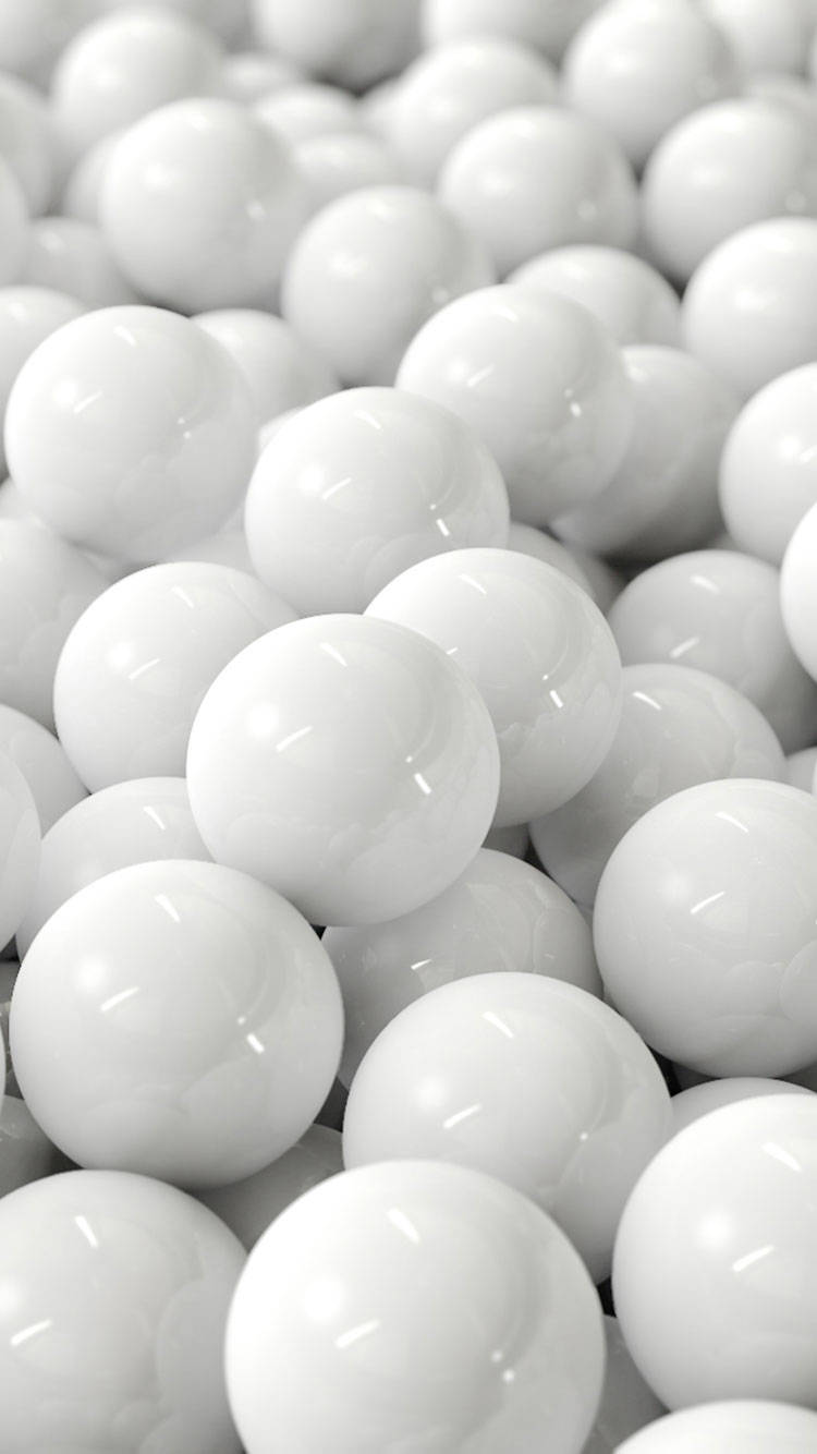 White iPhone, glossy white spheres, soft light, HD Phone Wallpaper