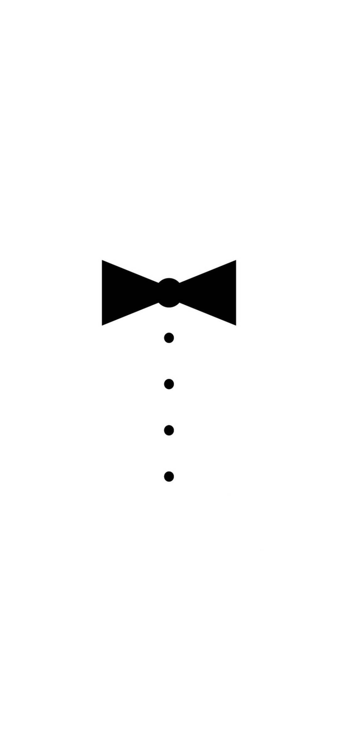 White iPhone, black bow tie, four dots, Full HD Phone Wallpaper
