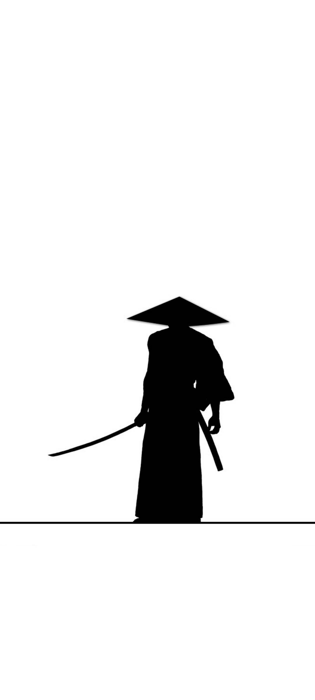 samurai warrior, traditional hat, katana, Full HD Phone Wallpaper