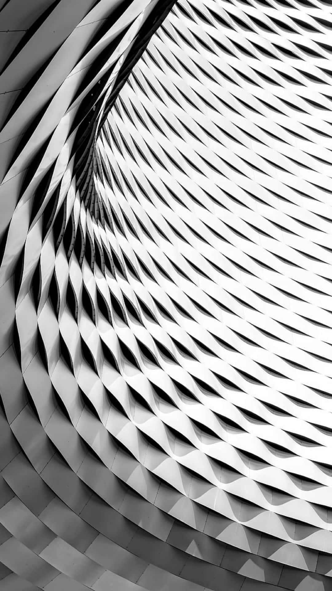 white phone, modern building, curved geometric facade, Full HD Phone Wallpaper