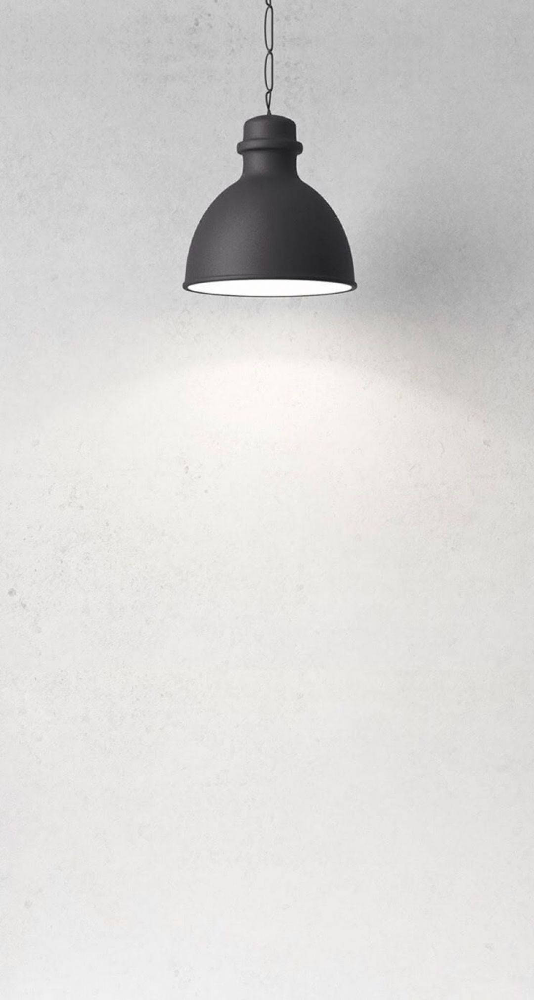 iPhone, white ceiling lamp, minimalist black pendant light, Full HD Phone Wallpaper