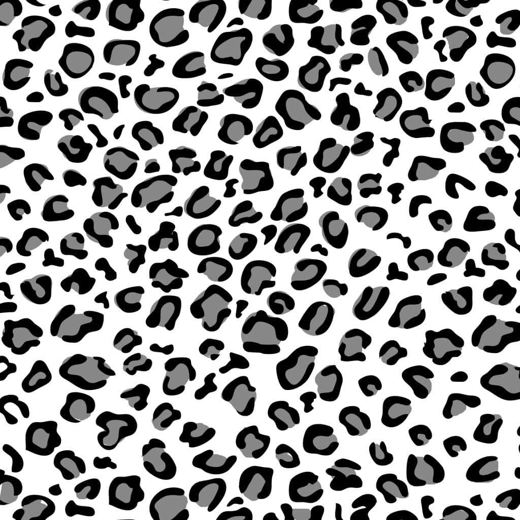 white background, black and gray leopard spot pattern, seamless design, SD Desktop Wallpaper