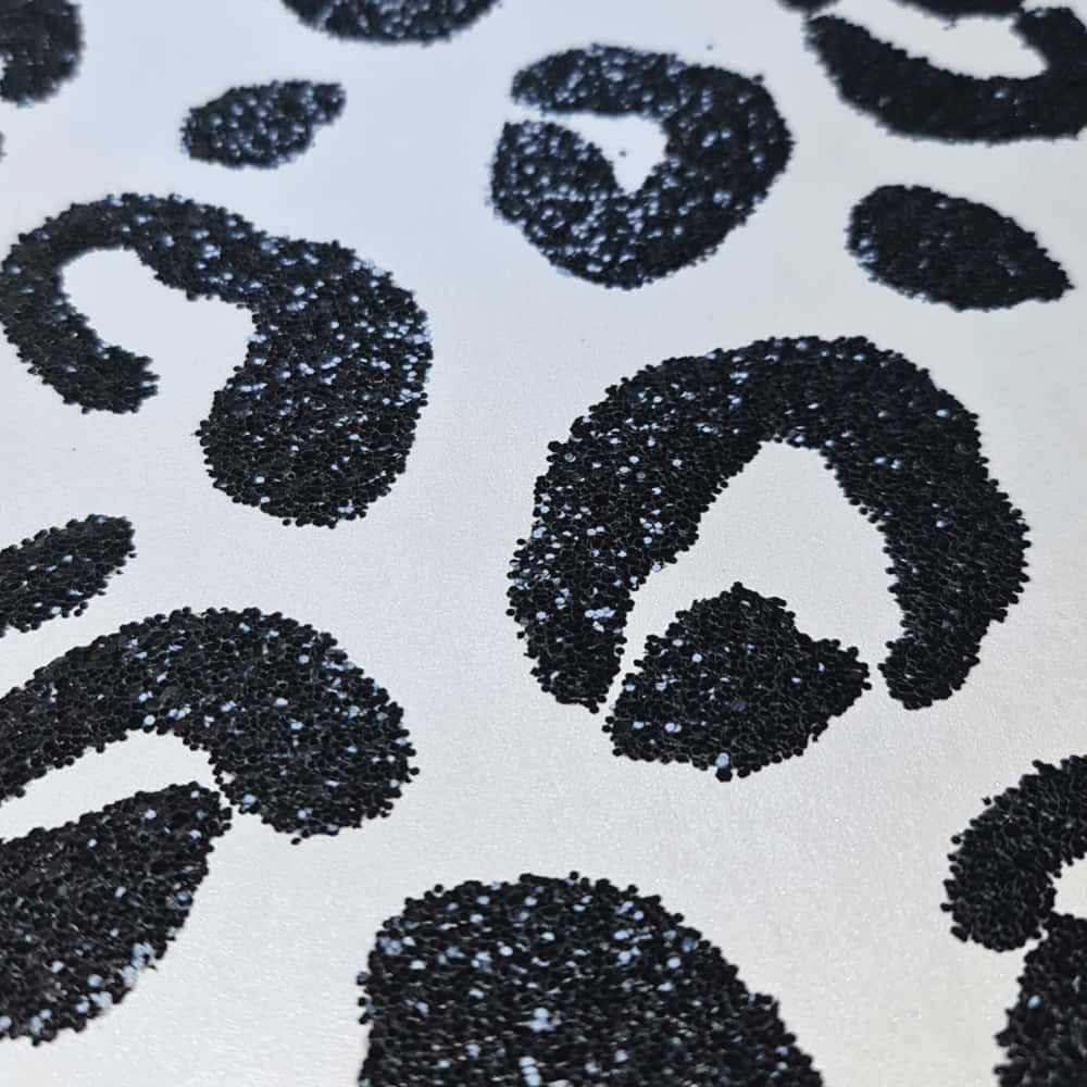 black leopard print, glitter, white surface, SD Desktop Wallpaper