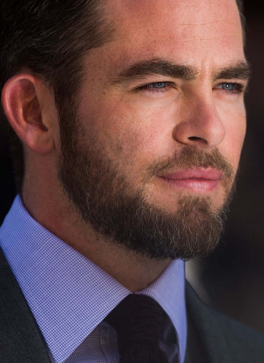 bearded man, suit, intense blue eyes, SD Phone Wallpaper