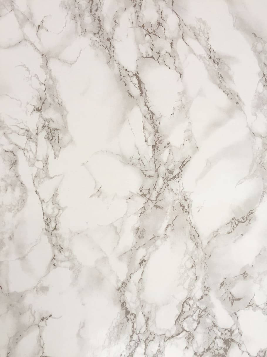 White Marble HD, white marble, gray veining patterns, SD Phone Wallpaper