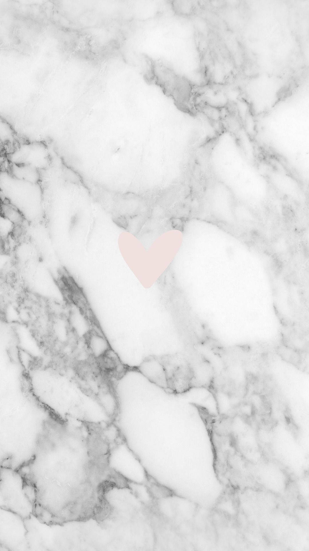 White Gray Marble, iPhone, soft pink heart, Full HD Phone Wallpaper