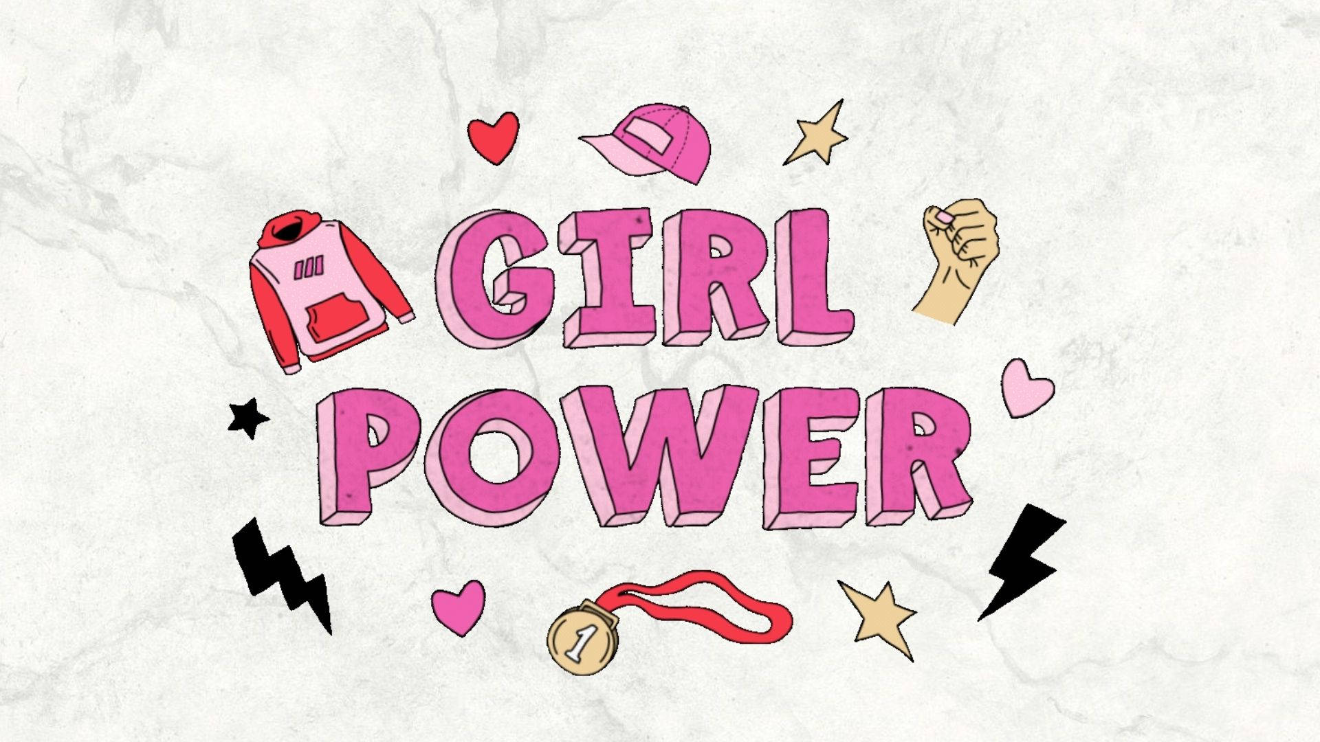 GIRL POWER, pink, text, Full HD Desktop Wallpaper