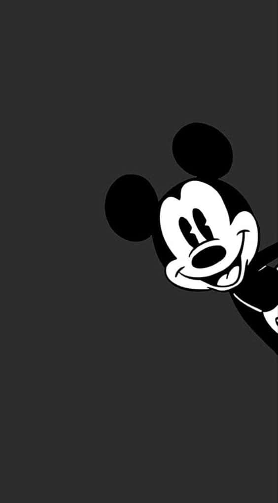 White Mickey Mouse, Mickey Mouse, dark gray background, SD Phone Wallpaper